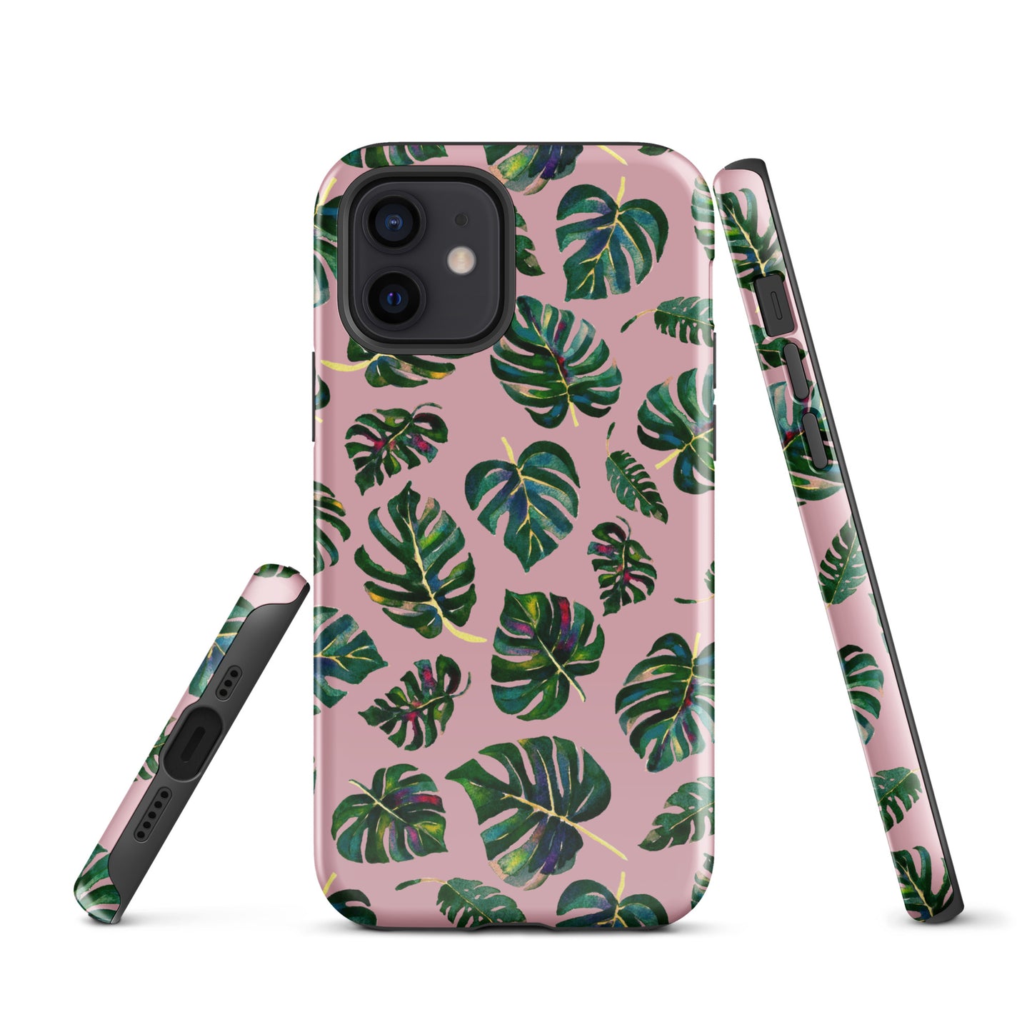 Tough Case for iPhone® - Monstera leaves - Pink