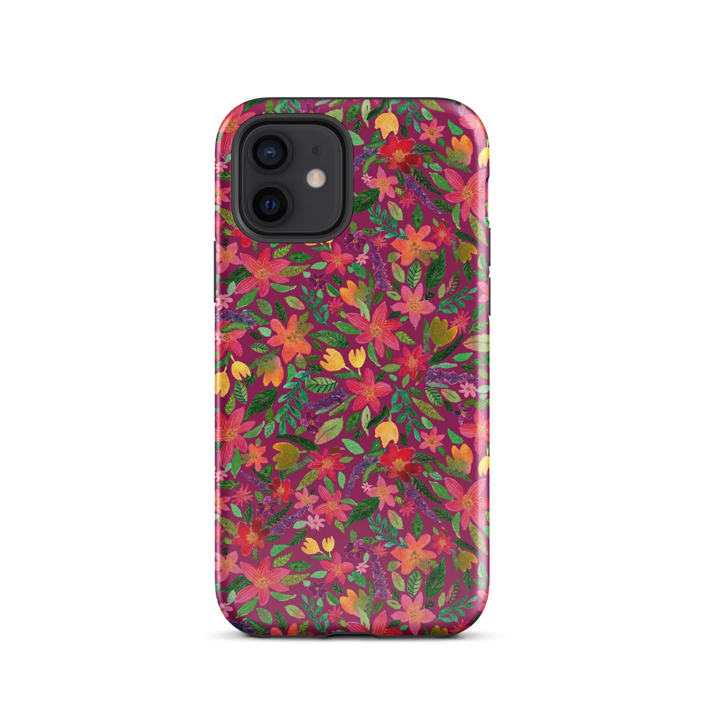 Tough Case for iPhone® - Dark Pink - Florals