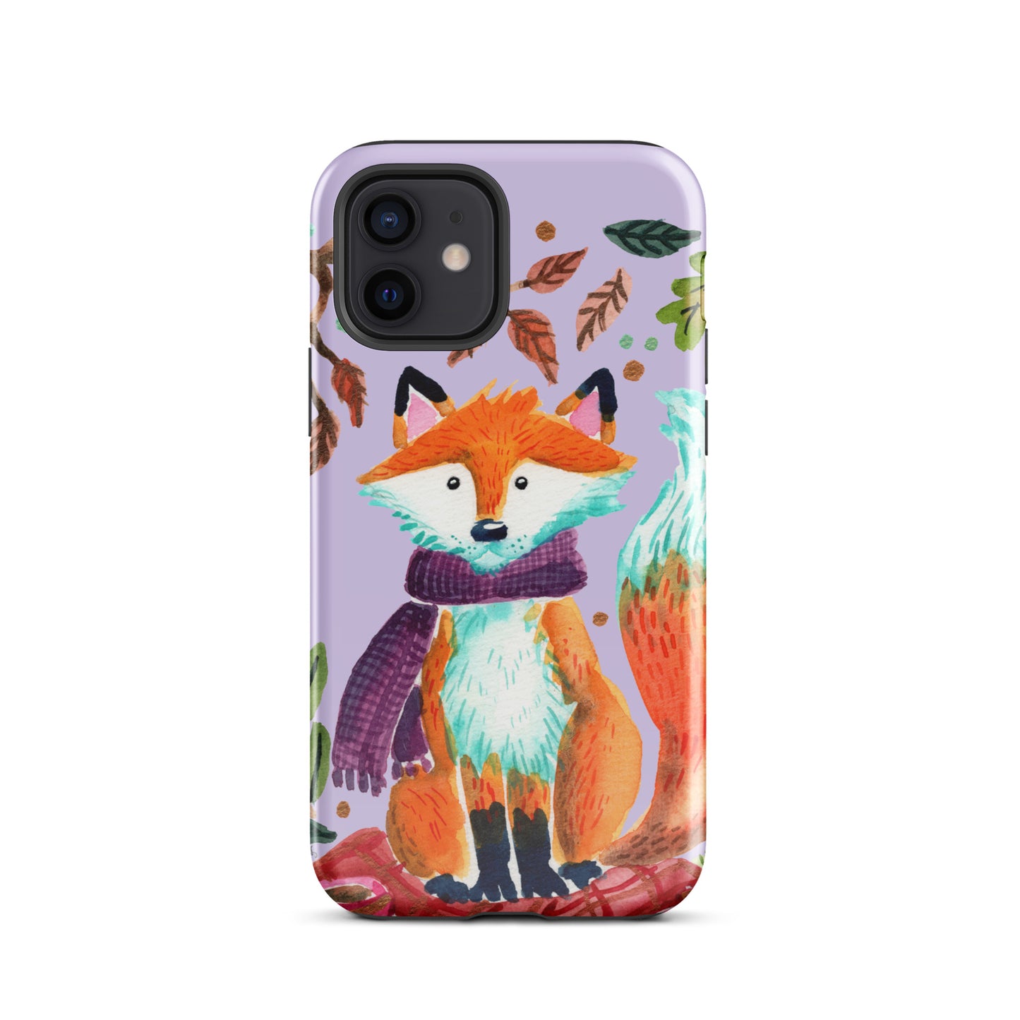 Tough Case for iPhone® - Cozy Fox Autumn Scene Purple