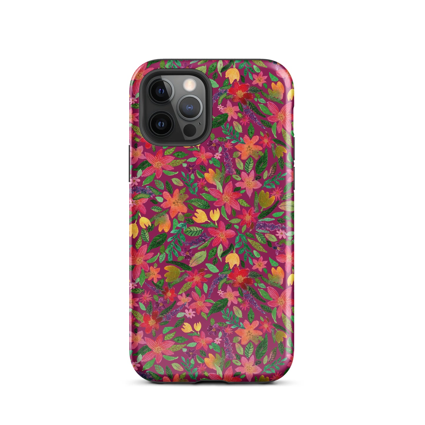 Tough Case for iPhone® - Dark Pink - Florals