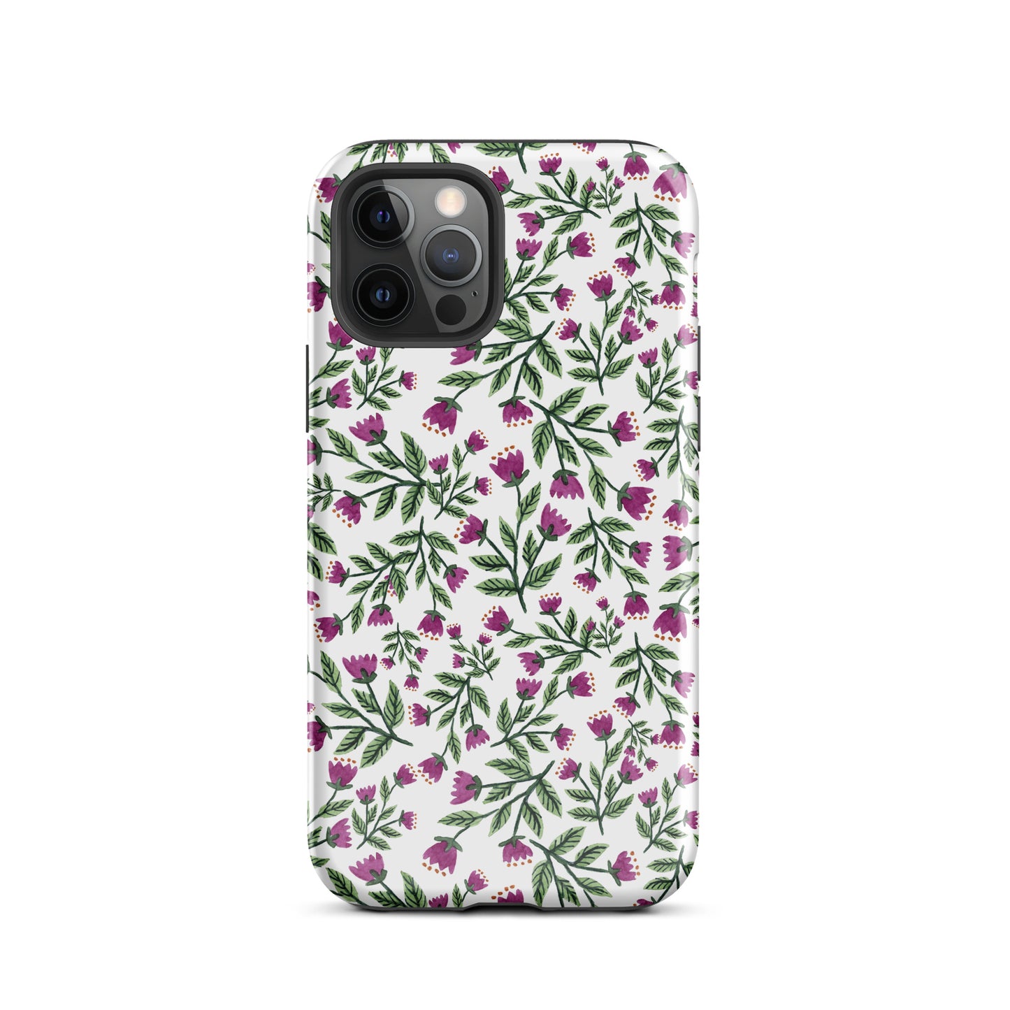 Tough Case for iPhone® - White Purple Flowers