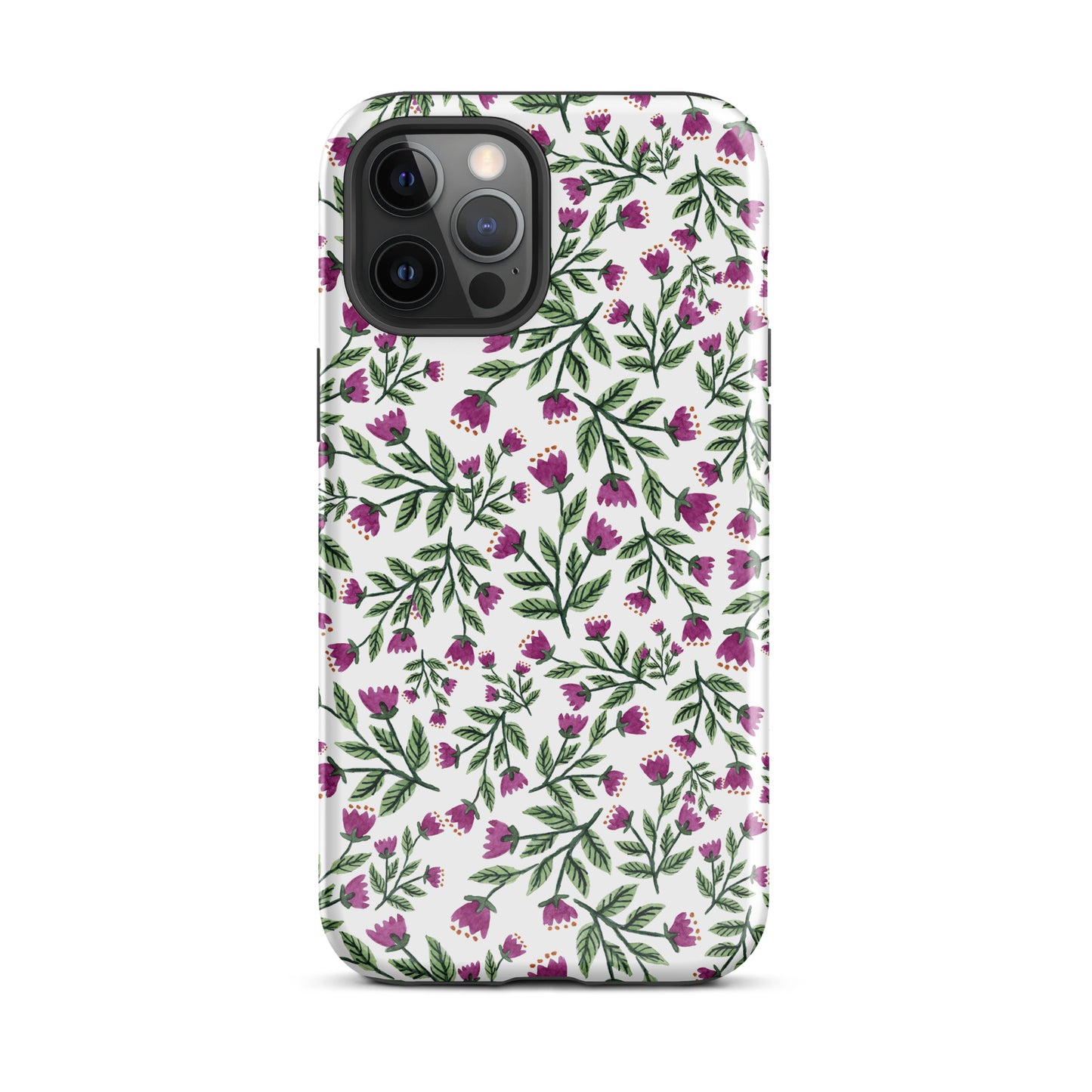 Tough Case for iPhone® - White Purple Flowers