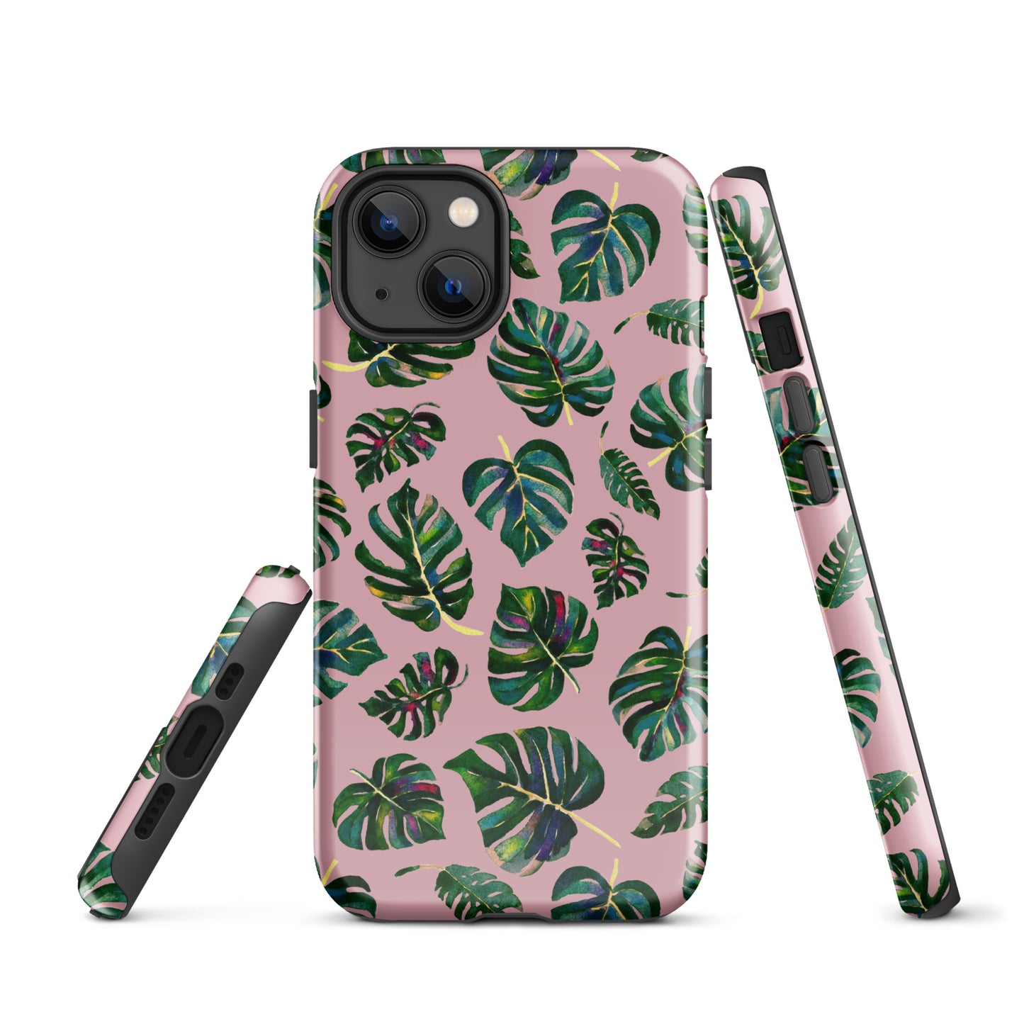 Tough Case for iPhone® - Monstera leaves - Pink