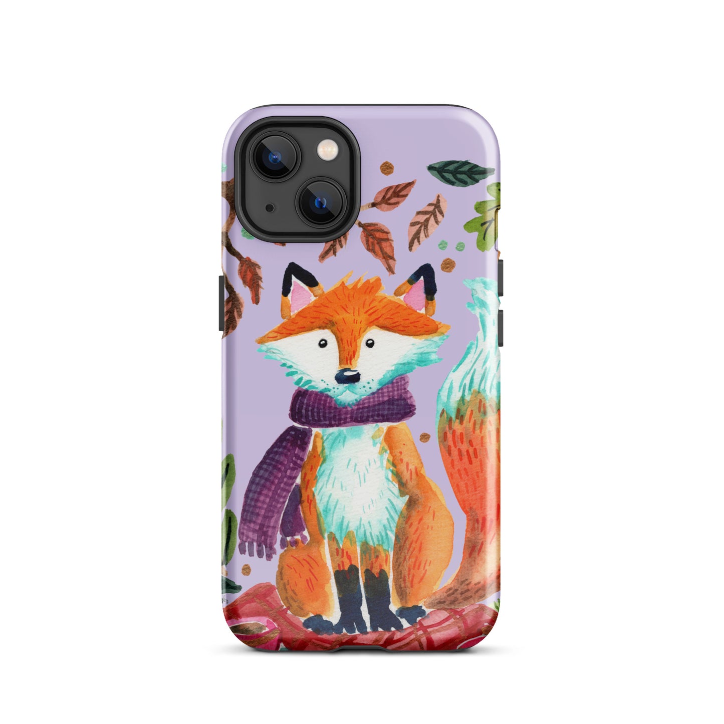 Tough Case for iPhone® - Cozy Fox Autumn Scene Purple