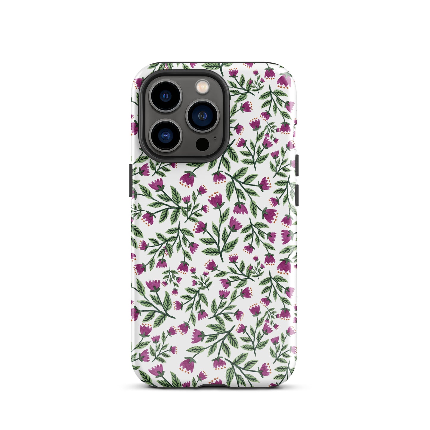 Tough Case for iPhone® - White Purple Flowers