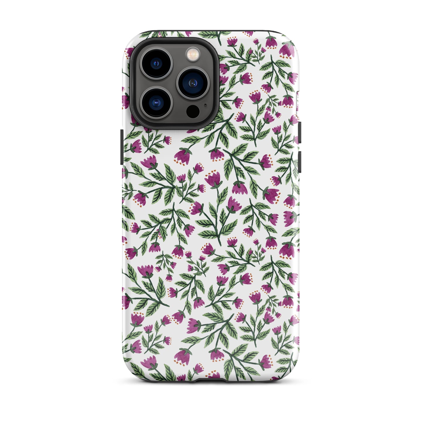 Tough Case for iPhone® - White Purple Flowers