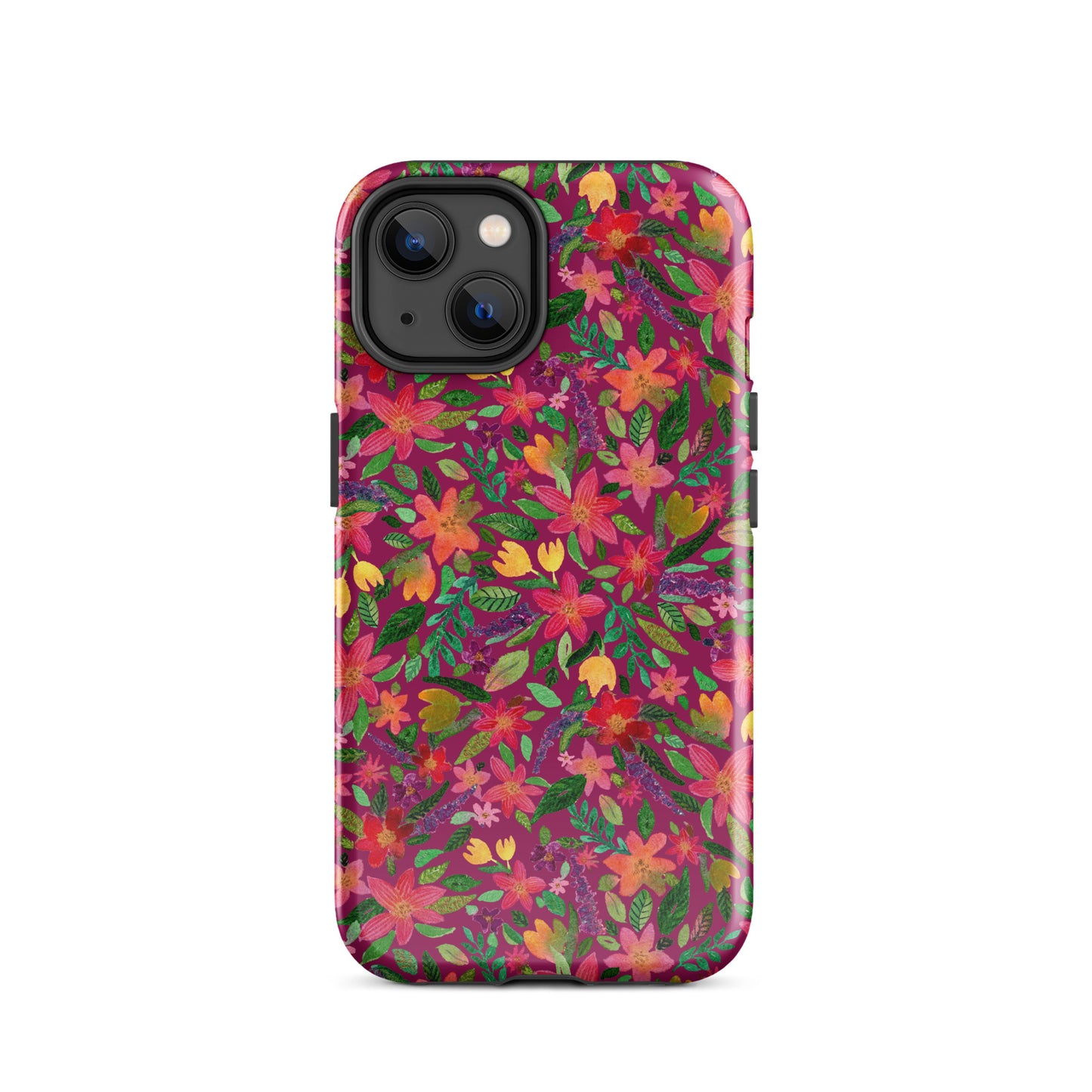 Tough Case for iPhone® - Dark Pink - Florals