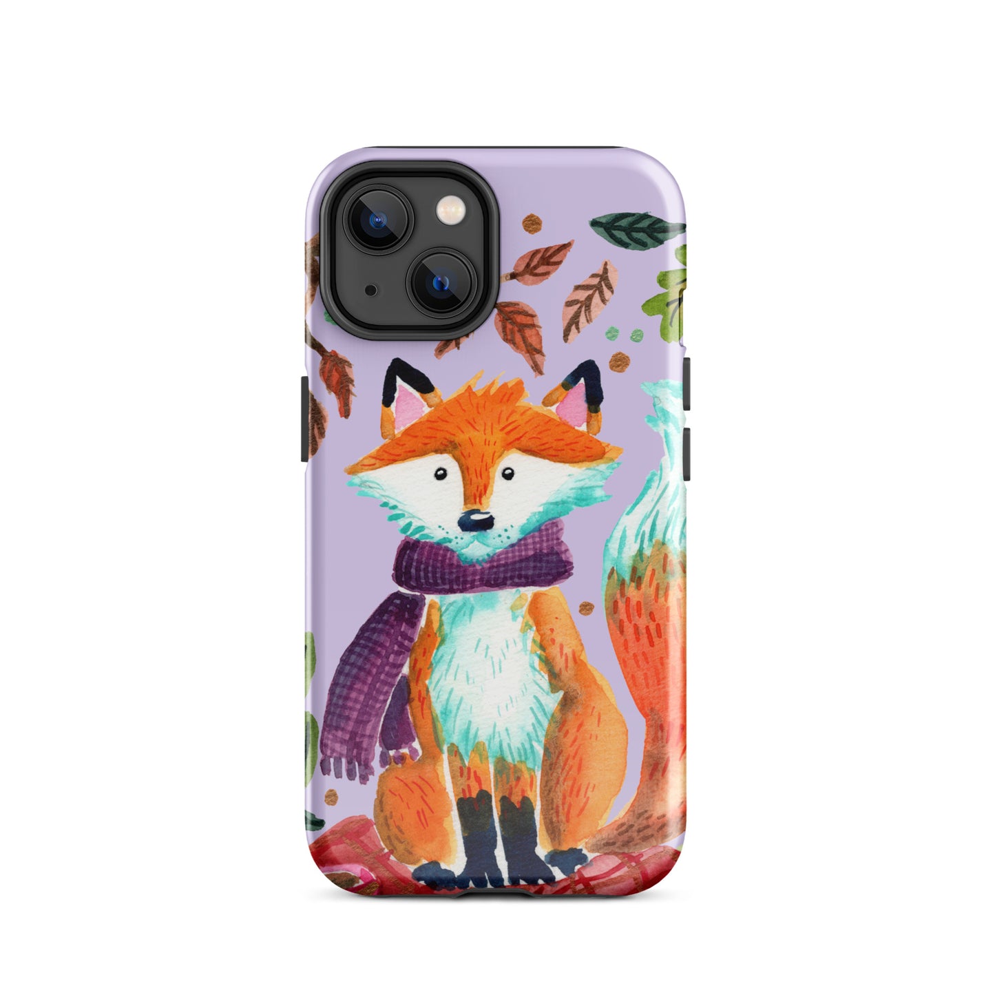 Tough Case for iPhone® - Cozy Fox Autumn Scene Purple