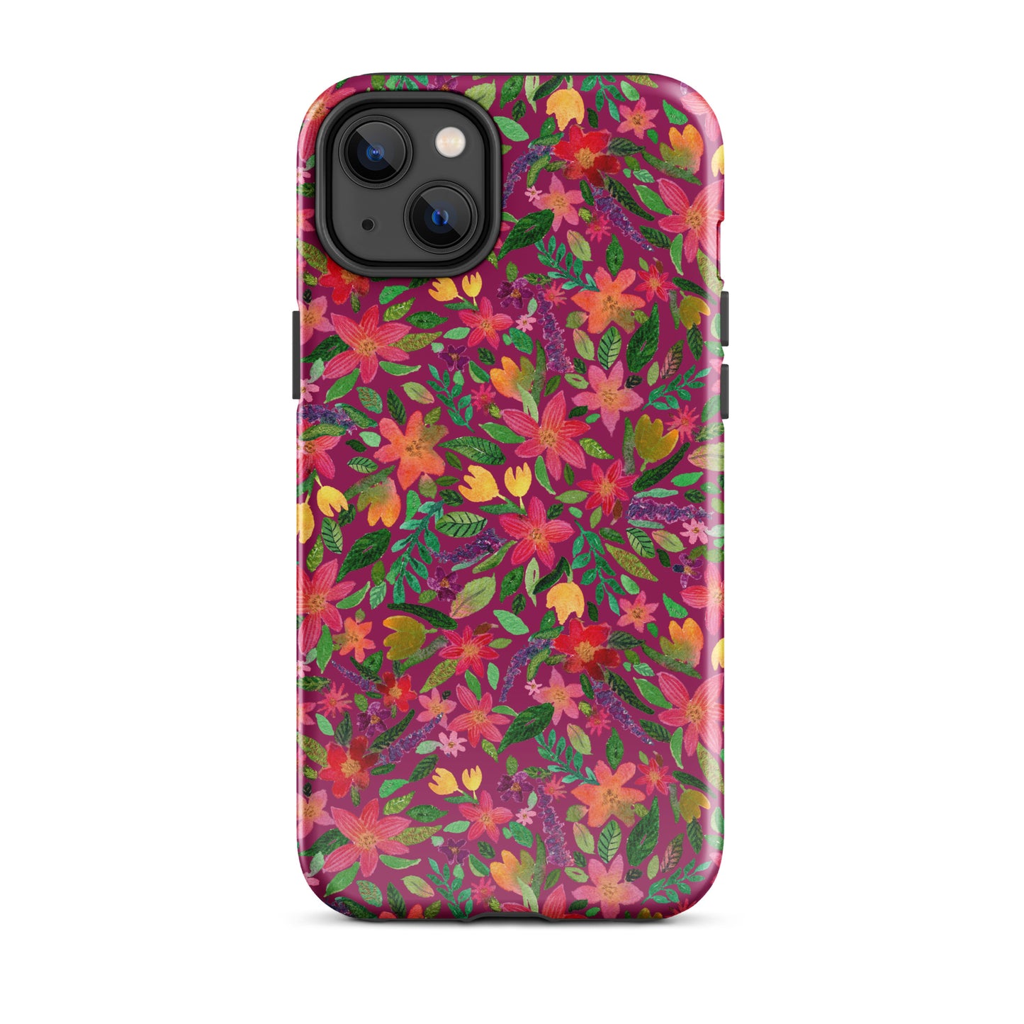 Tough Case for iPhone® - Dark Pink - Florals