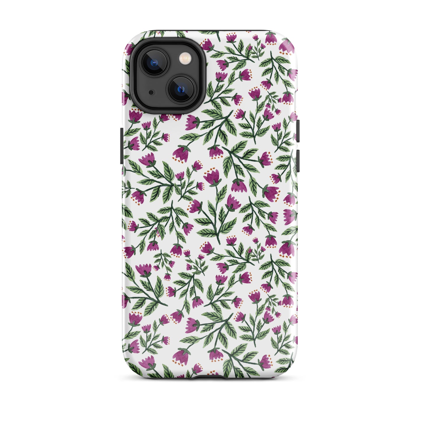 Tough Case for iPhone® - White Purple Flowers