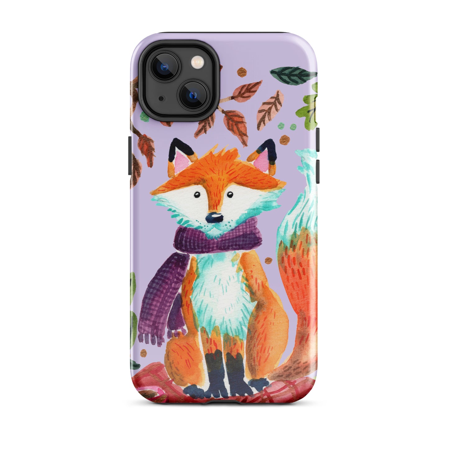 Tough Case for iPhone® - Cozy Fox Autumn Scene Purple