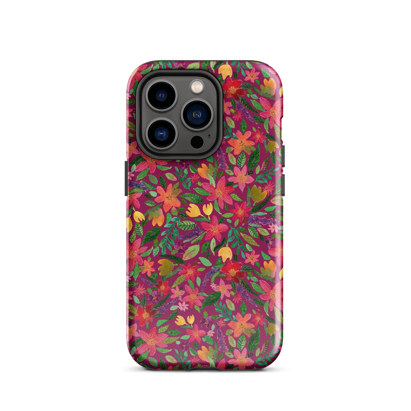 Tough Case for iPhone® - Dark Pink - Florals