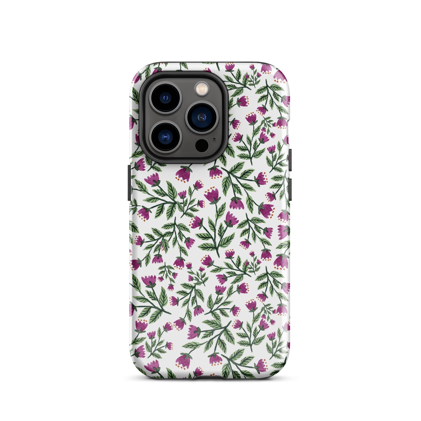 Tough Case for iPhone® - White Purple Flowers