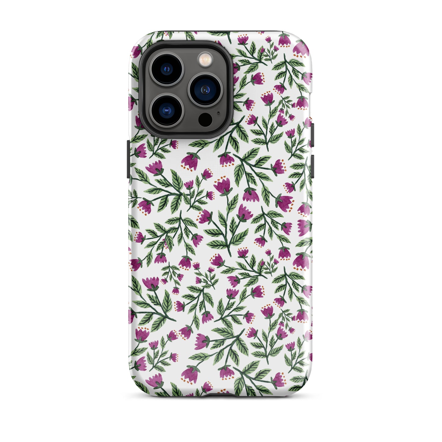 Tough Case for iPhone® - White Purple Flowers