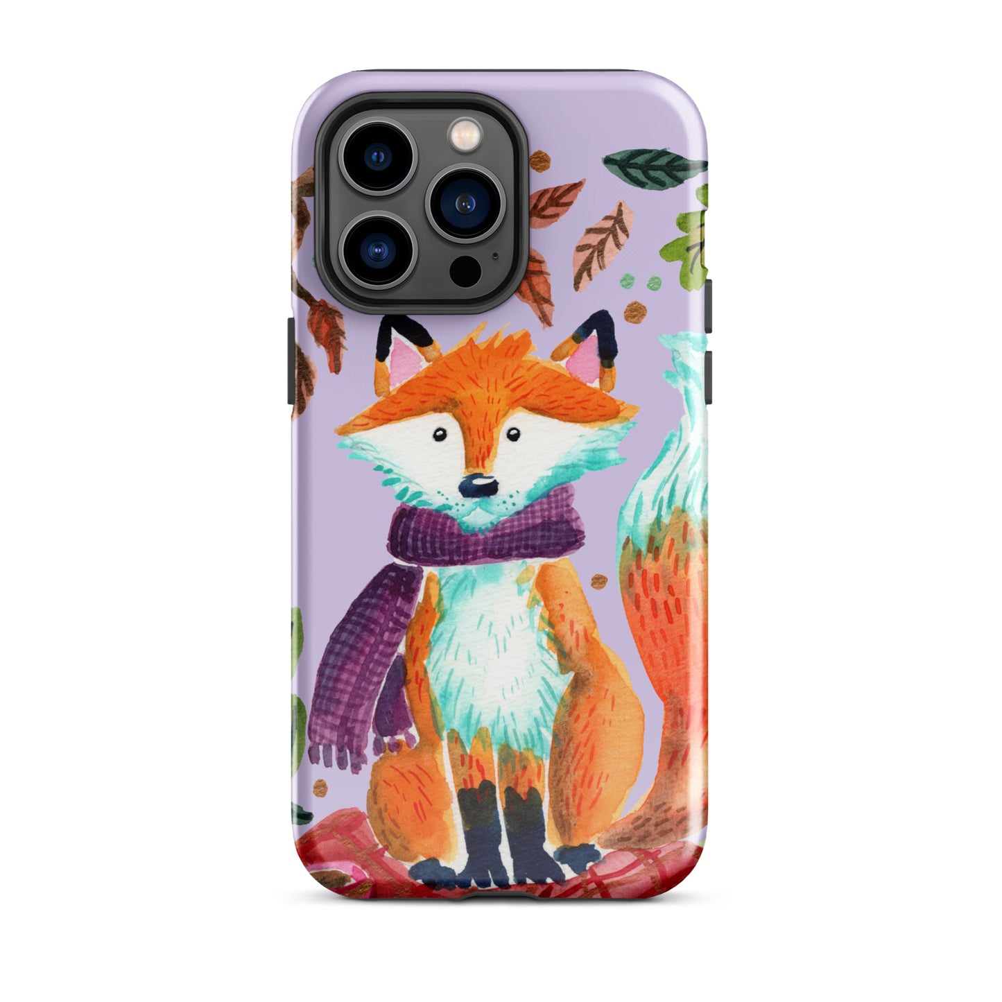 Tough Case for iPhone® - Cozy Fox Autumn Scene Purple