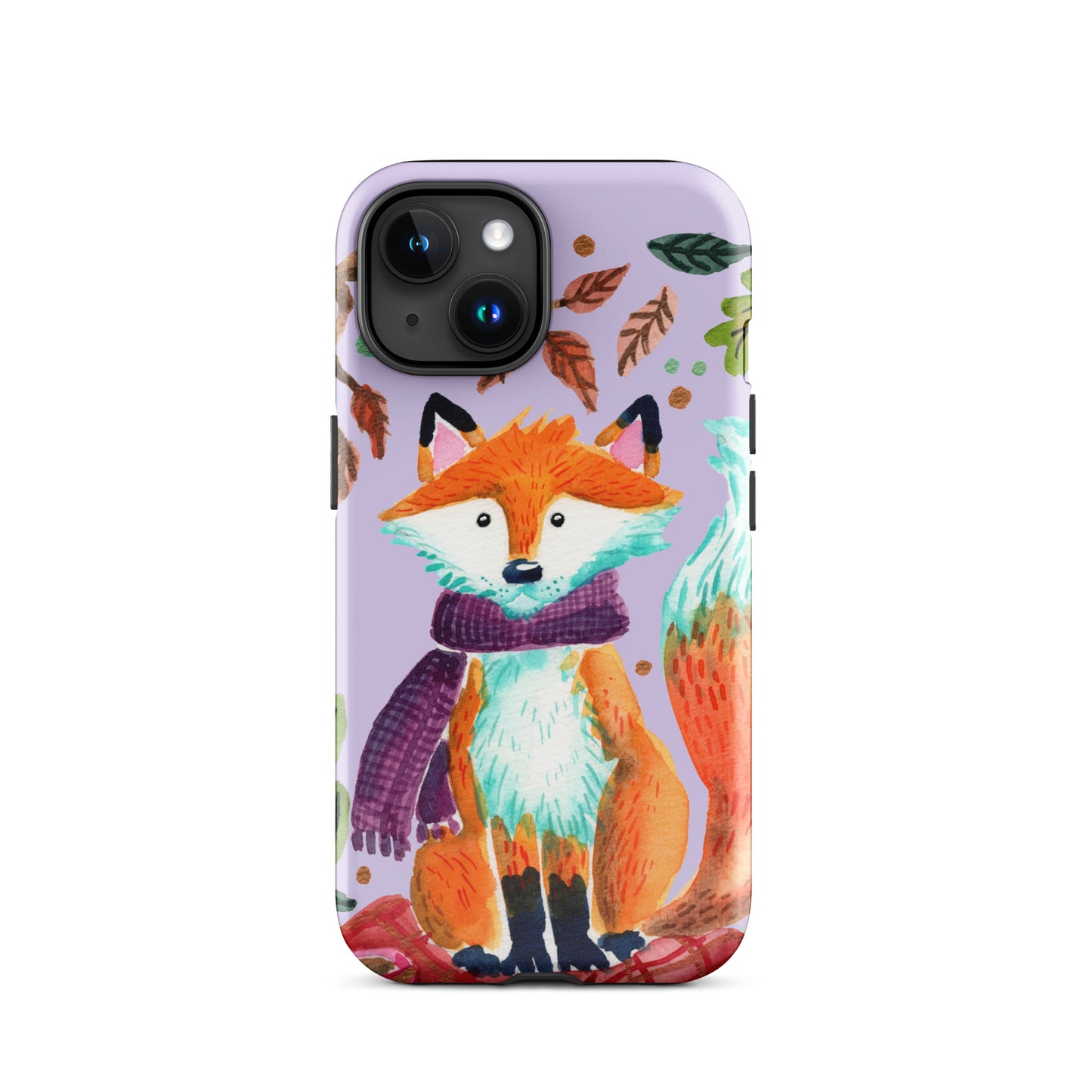 Tough Case for iPhone® - Cozy Fox Autumn Scene Purple