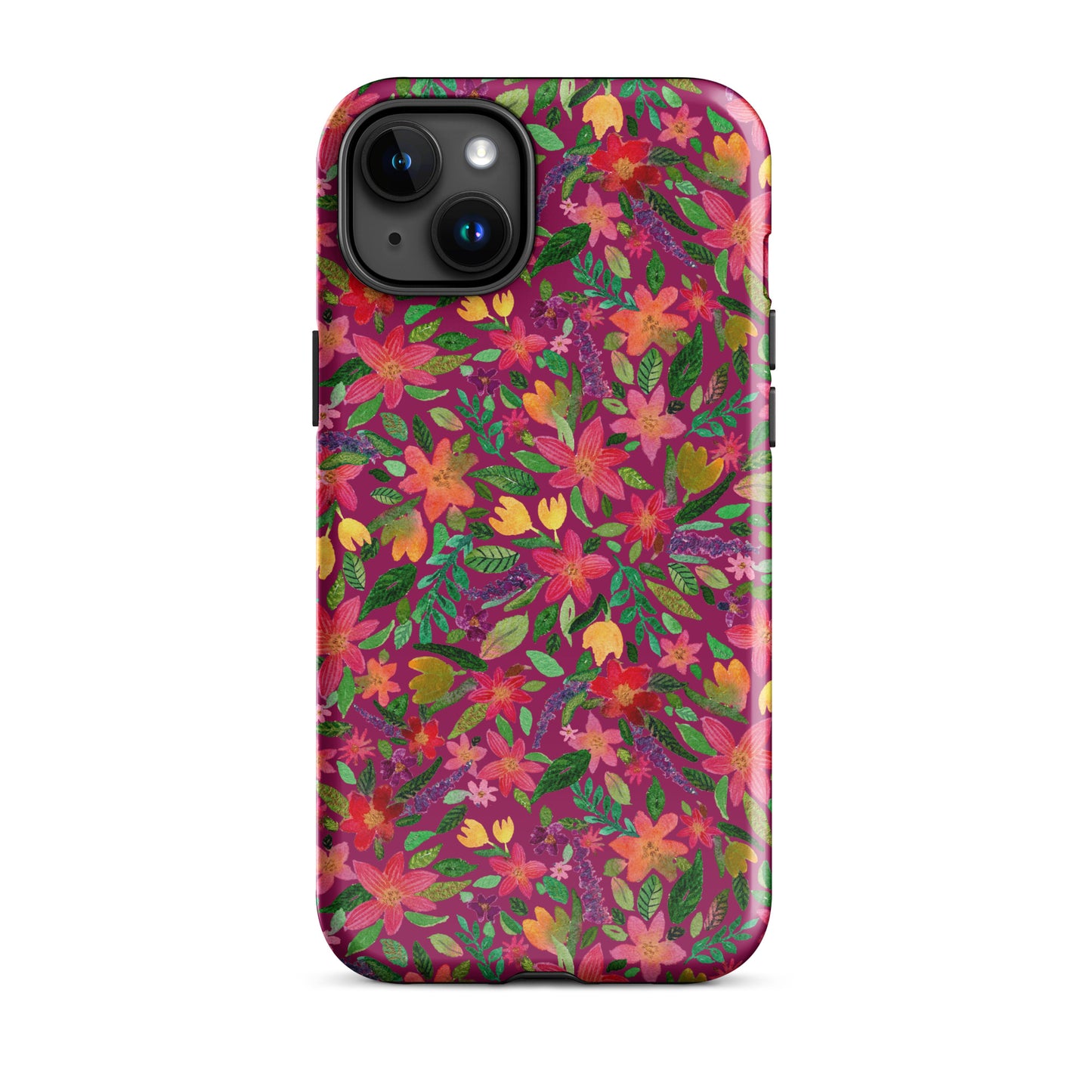 Tough Case for iPhone® - Dark Pink - Florals