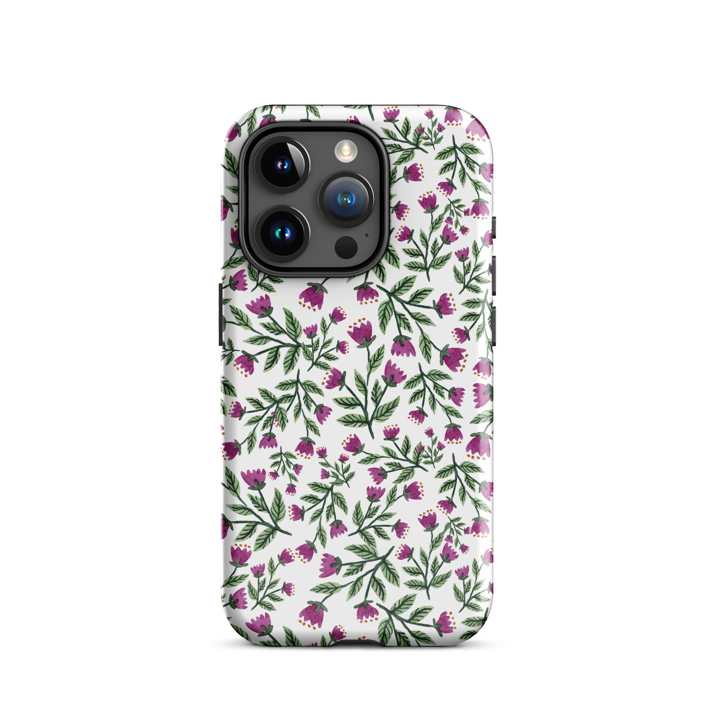 Tough Case for iPhone® - White Purple Flowers