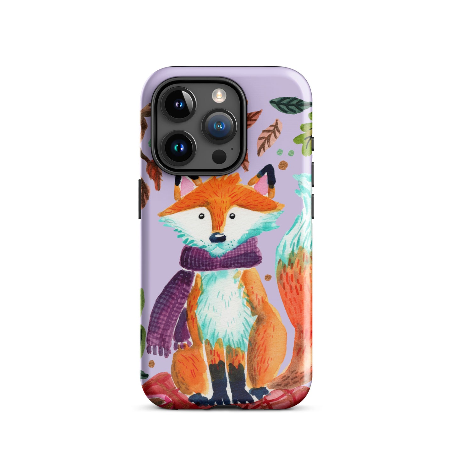 Tough Case for iPhone® - Cozy Fox Autumn Scene Purple