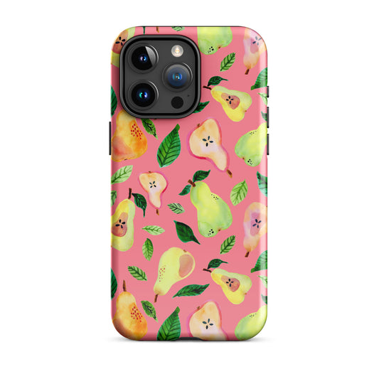 Tough Case for iPhone® - Pink - Watercolor Pears