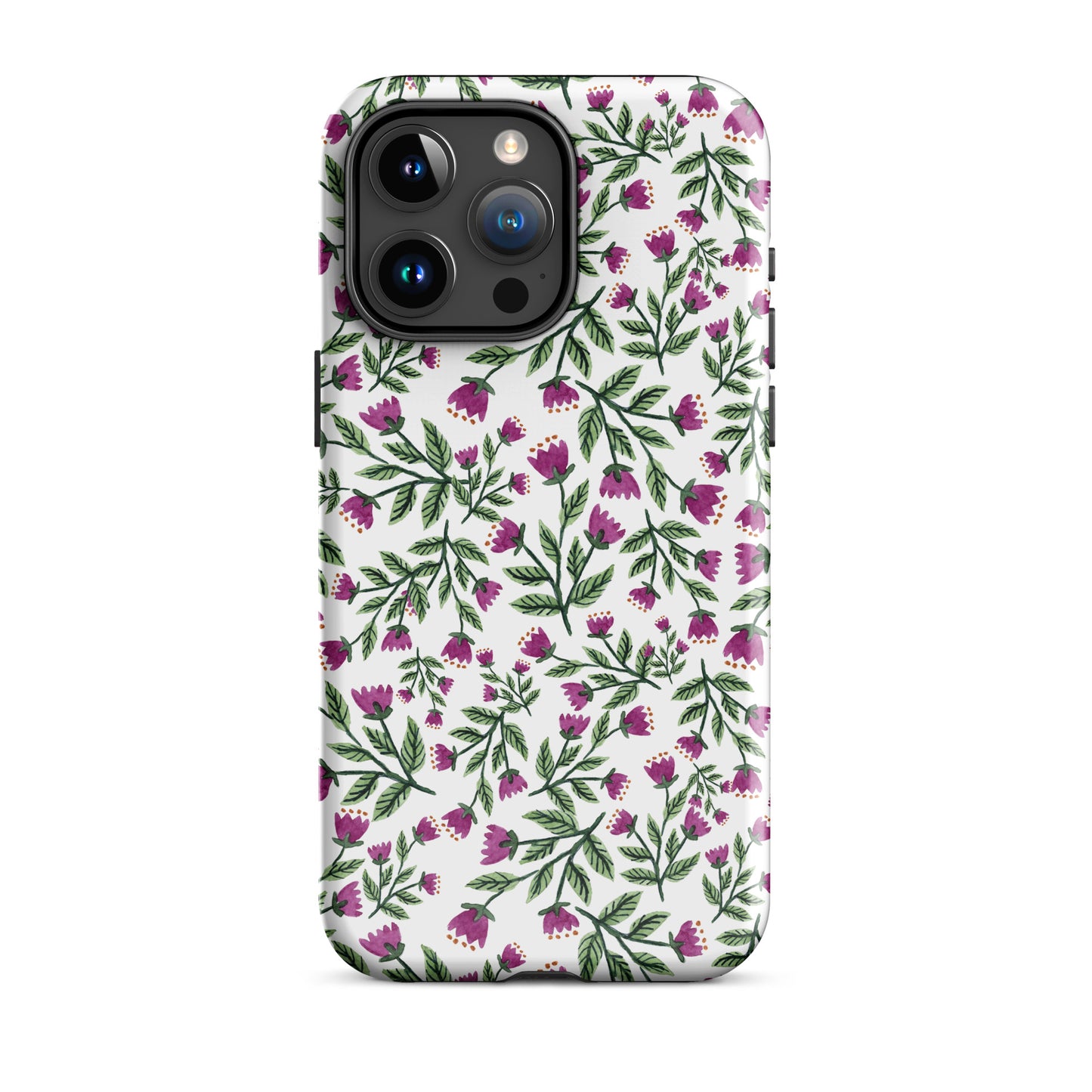 Tough Case for iPhone® - White Purple Flowers