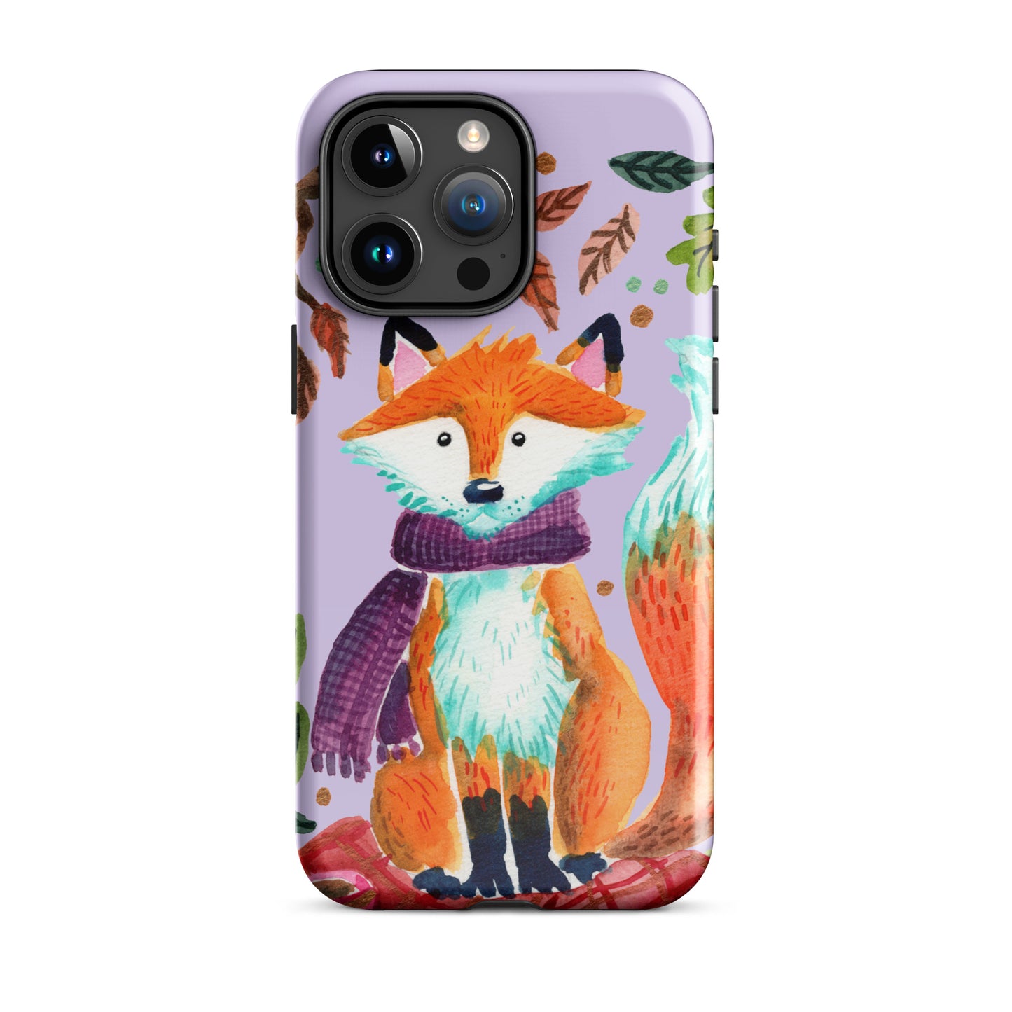 Tough Case for iPhone® - Cozy Fox Autumn Scene Purple