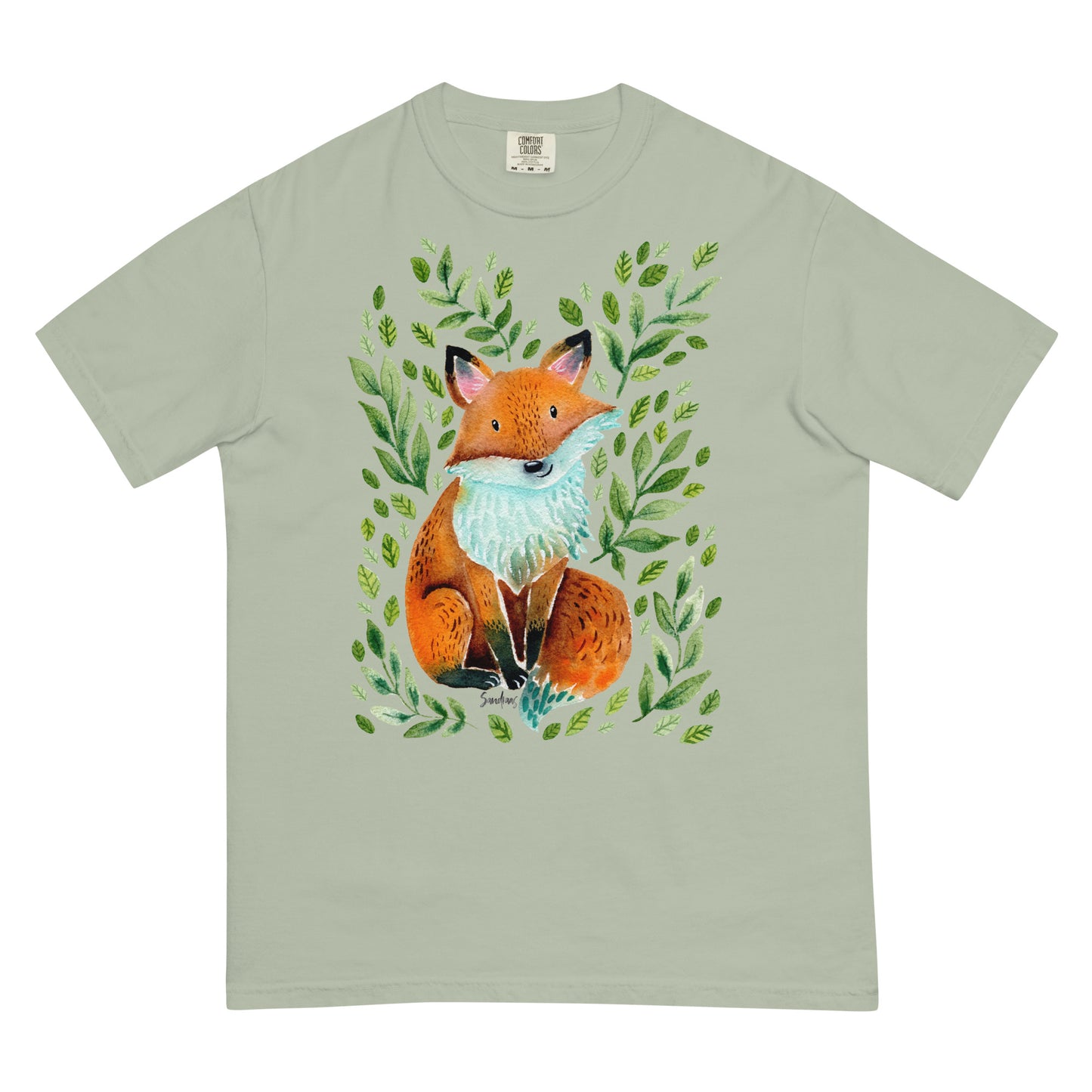 Unisex garment-dyed heavyweight t-shirt - Cute fox