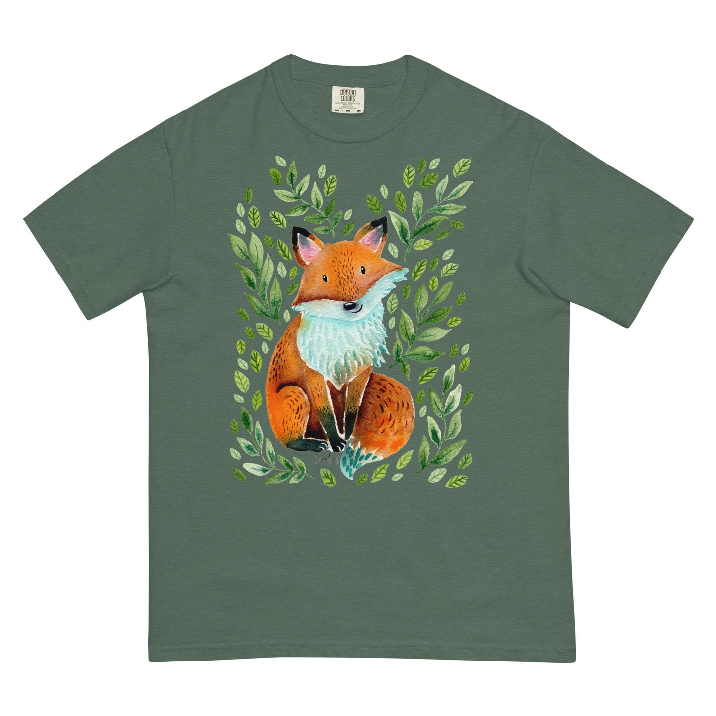 Unisex garment-dyed heavyweight t-shirt - Cute fox