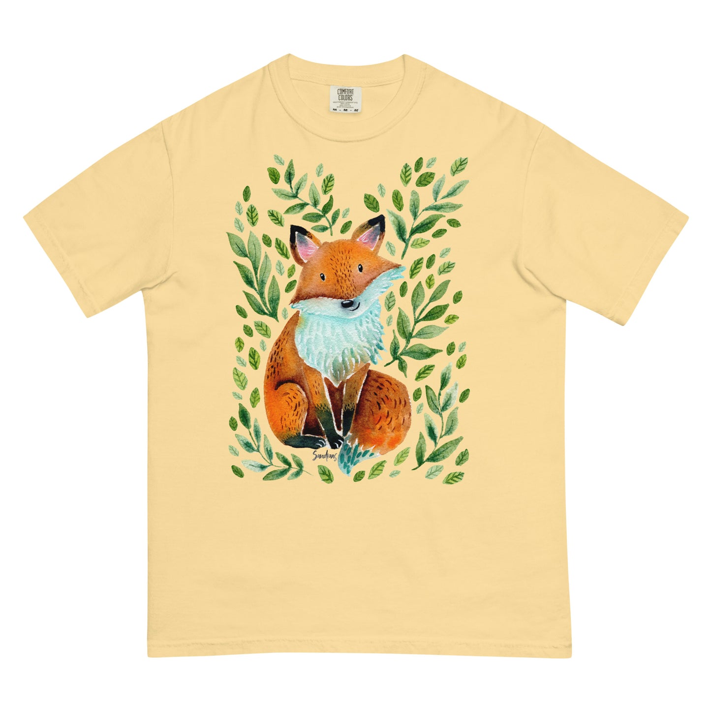 Unisex garment-dyed heavyweight t-shirt - Cute fox