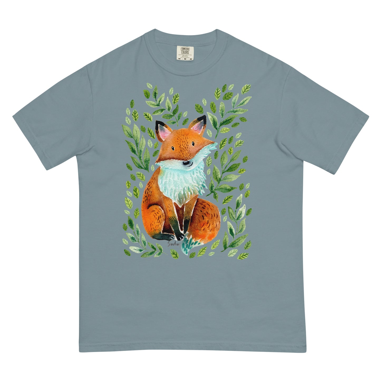 Unisex garment-dyed heavyweight t-shirt - Cute fox