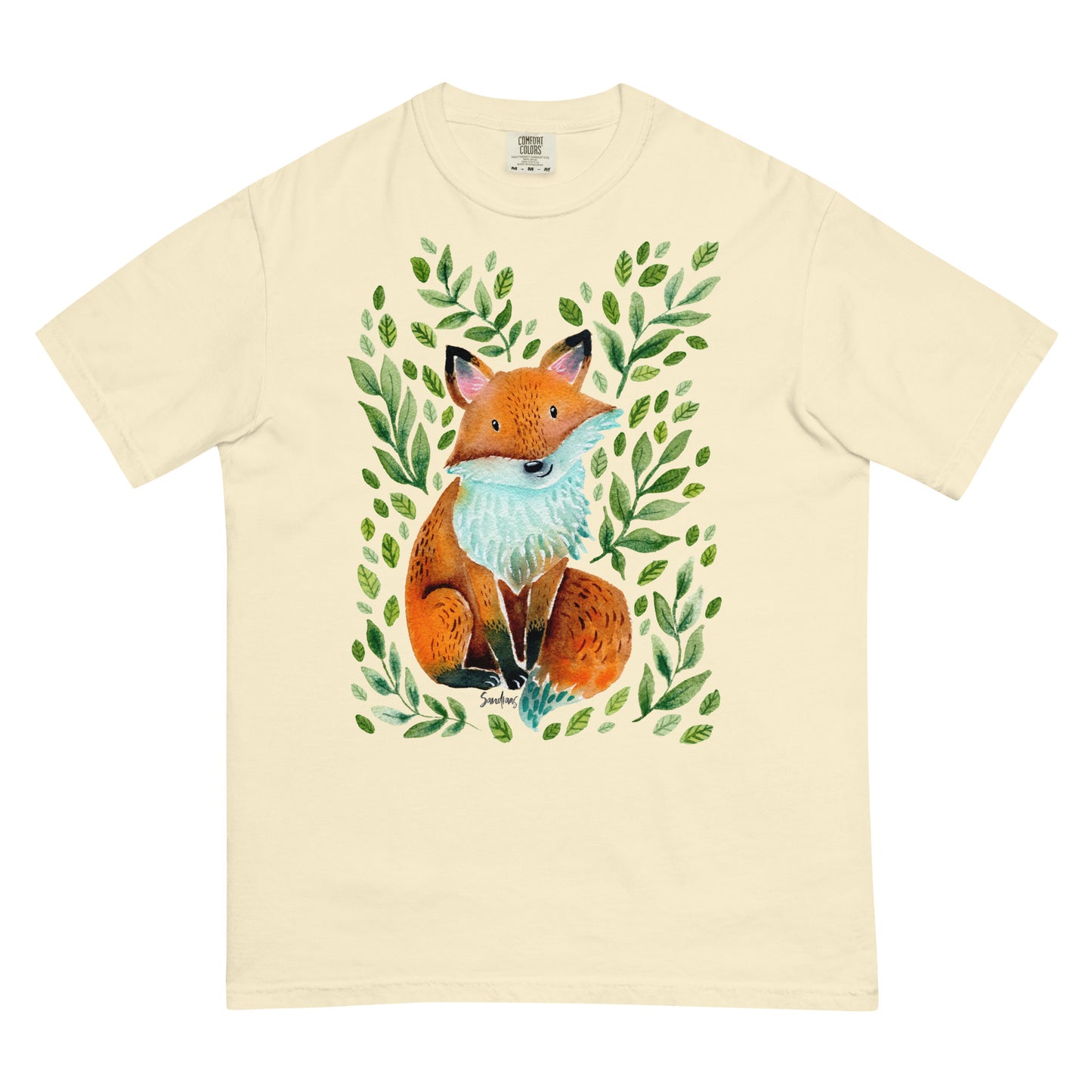 Unisex garment-dyed heavyweight t-shirt - Cute fox