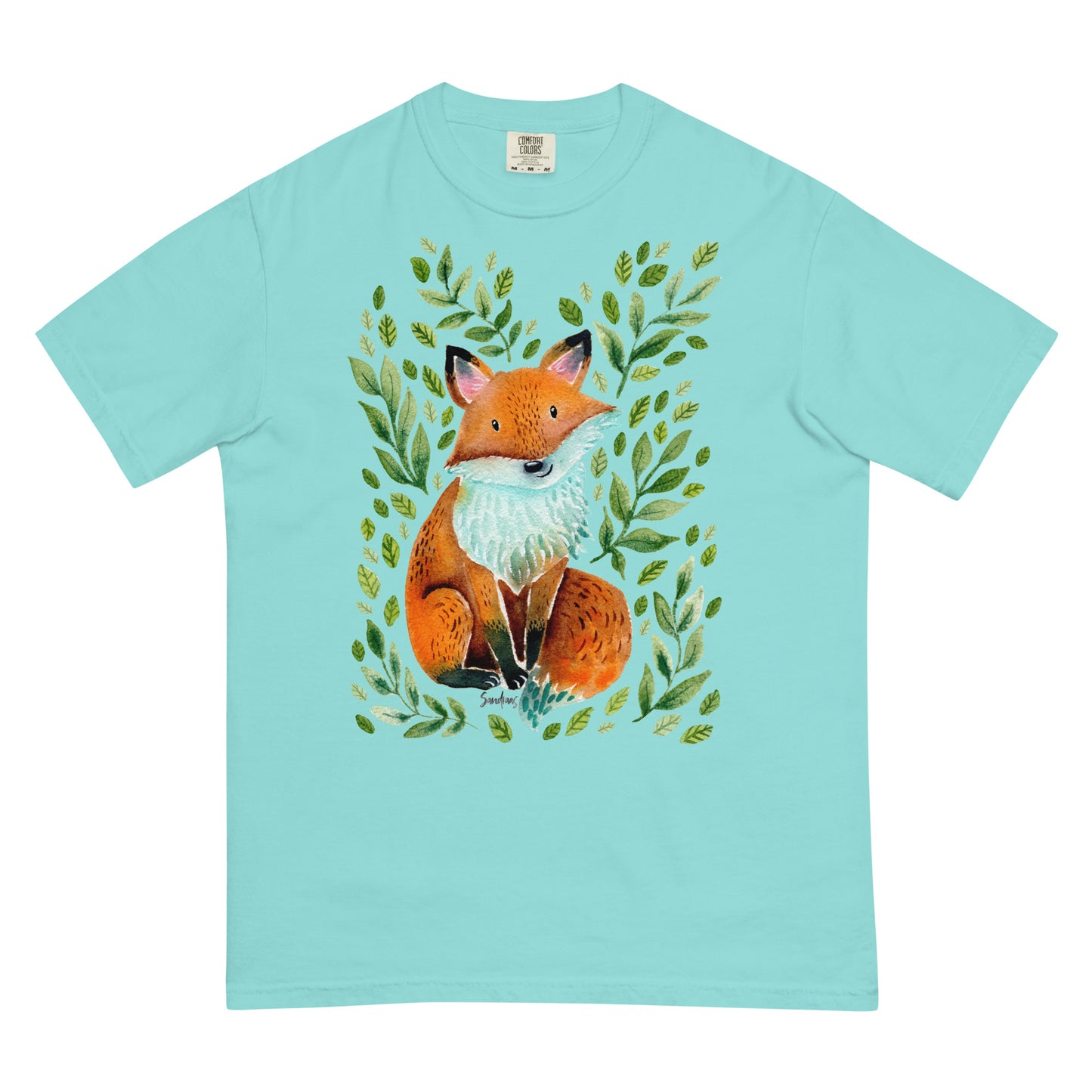 Unisex garment-dyed heavyweight t-shirt - Cute fox