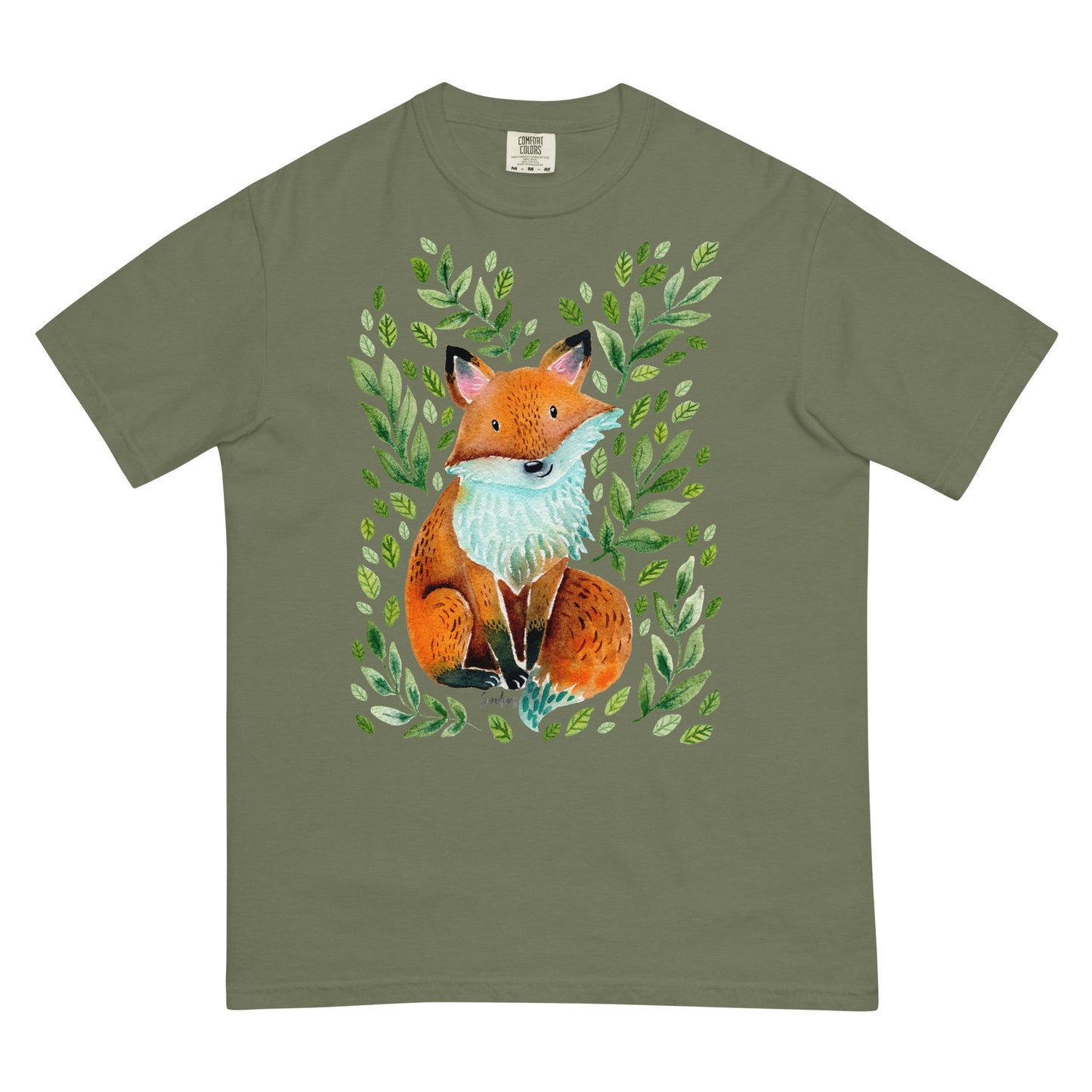 Unisex garment-dyed heavyweight t-shirt - Cute fox