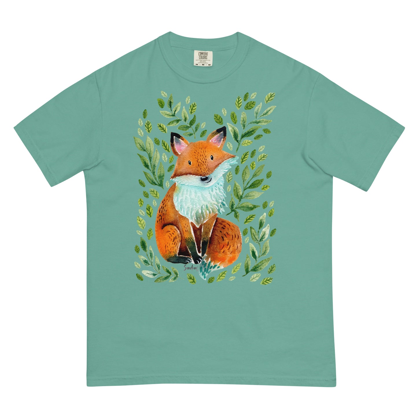 Unisex garment-dyed heavyweight t-shirt - Cute fox