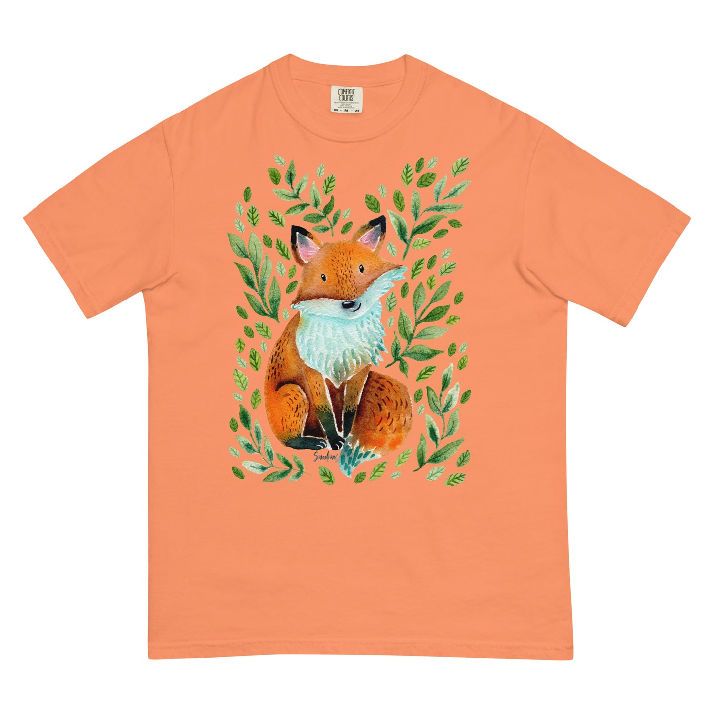 Unisex garment-dyed heavyweight t-shirt - Cute fox