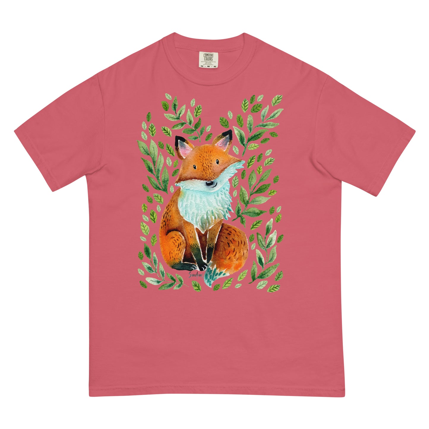 Unisex garment-dyed heavyweight t-shirt - Cute fox