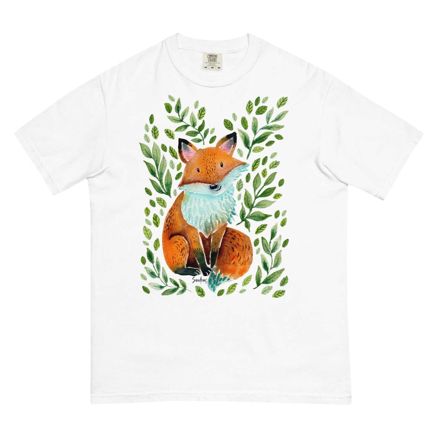 Unisex garment-dyed heavyweight t-shirt - Cute fox