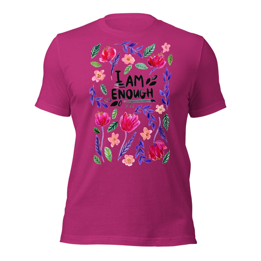 Unisex t-shirt - I am enough - Florals