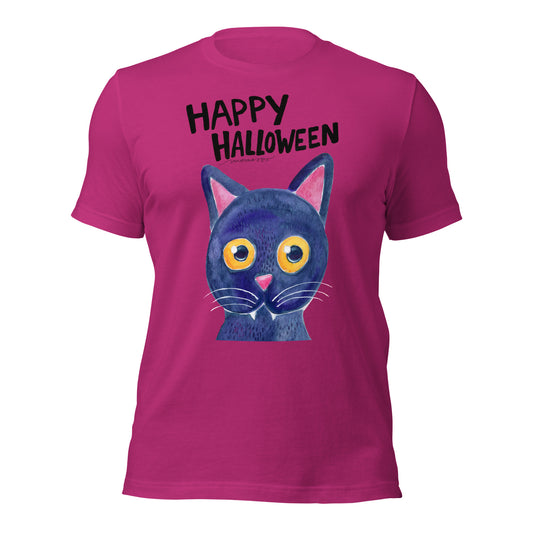 Unisex t-shirt - Happy Halloween - Black Cat