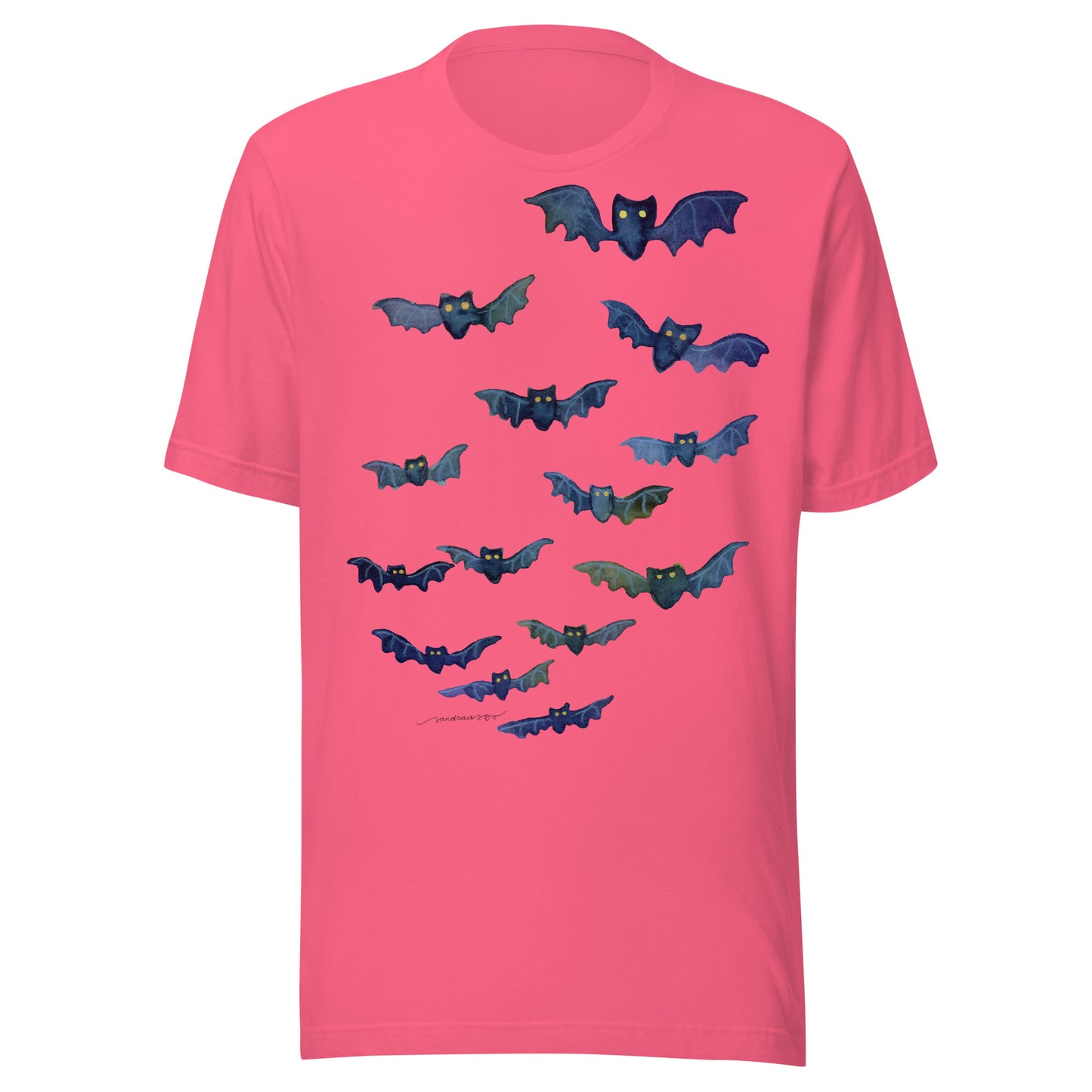 Halloween Bats Women’s T-Shirt • Watercolor Bat Illustration Tee • Spooky Cute Fall Shirt - SANDRAAS