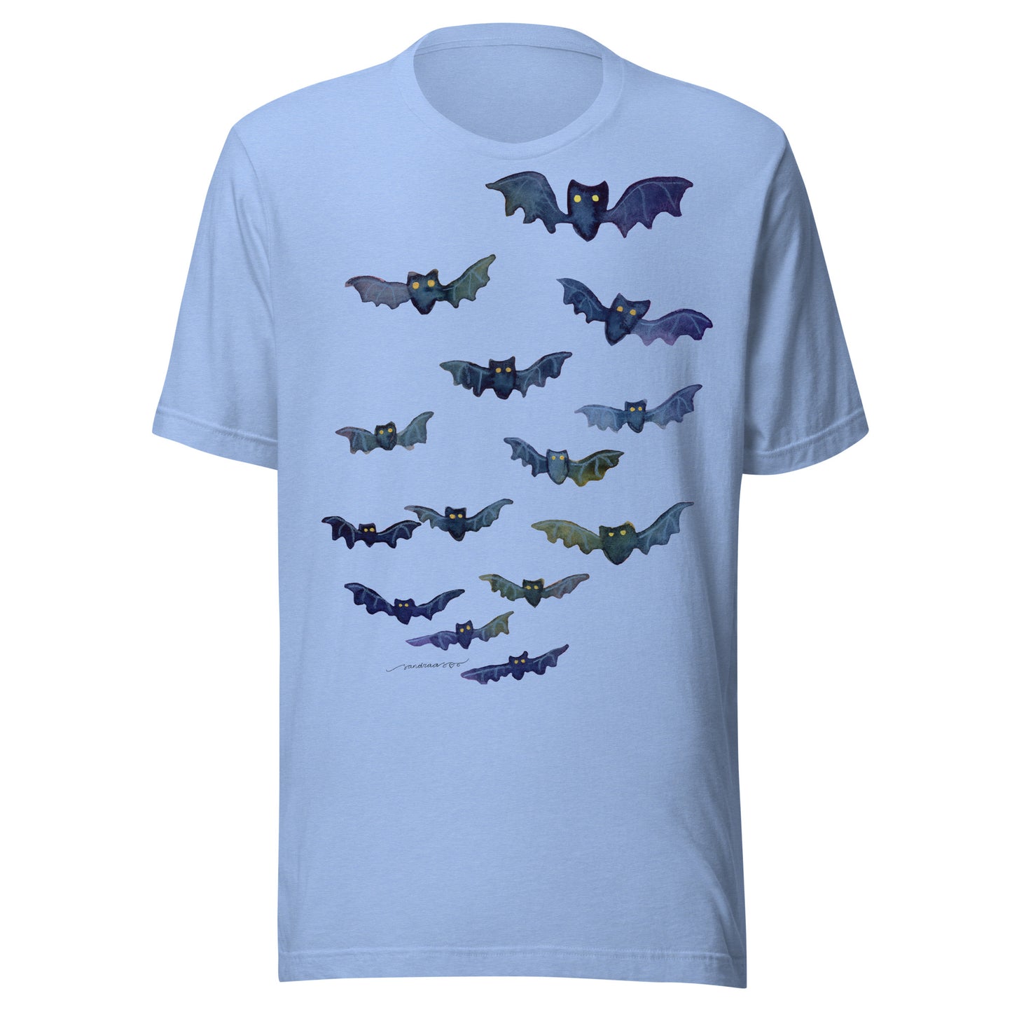 Halloween Bats Women’s T-Shirt • Watercolor Bat Illustration Tee • Spooky Cute Fall Shirt - SANDRAAS