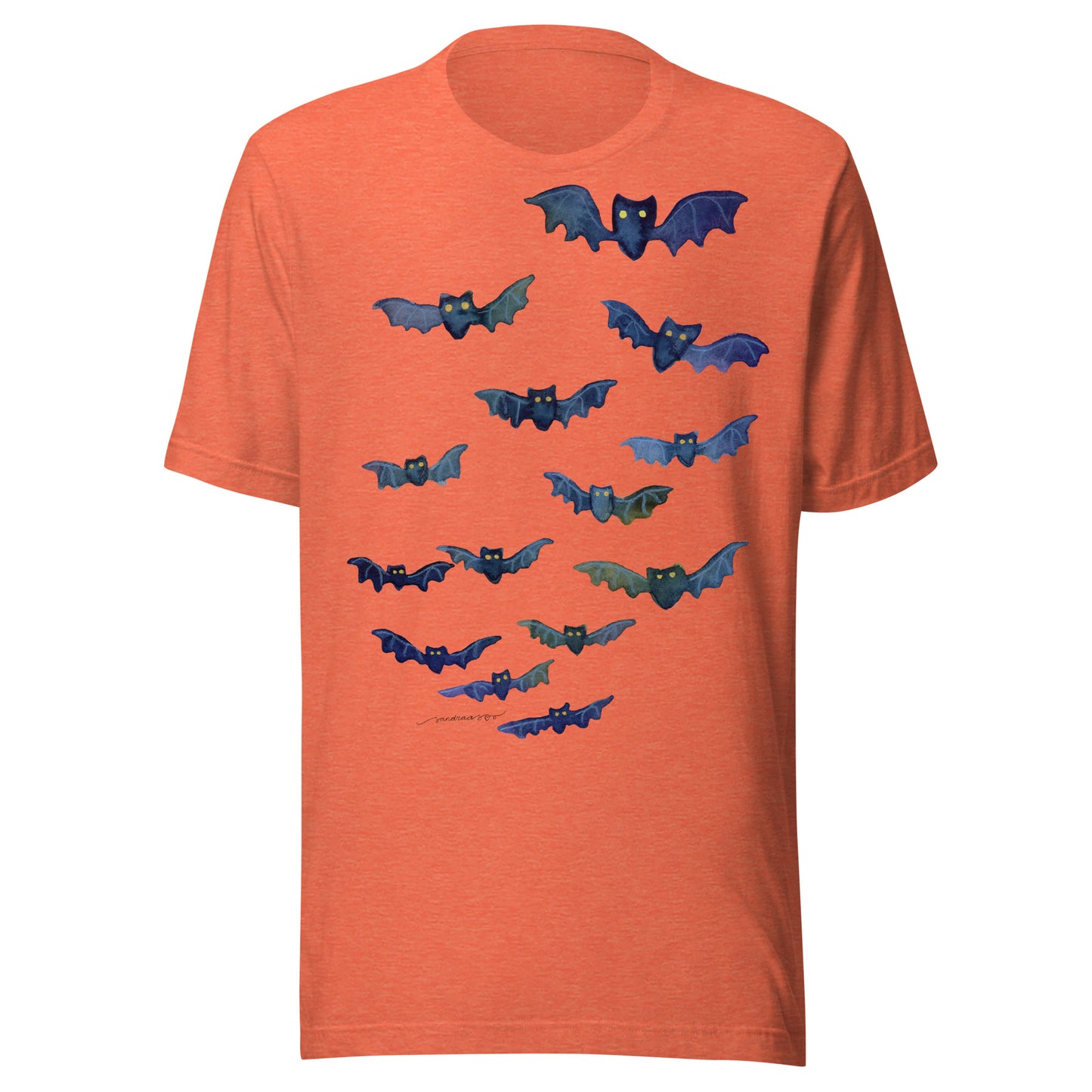 Halloween Bats Women’s T-Shirt • Watercolor Bat Illustration Tee • Spooky Cute Fall Shirt - SANDRAAS