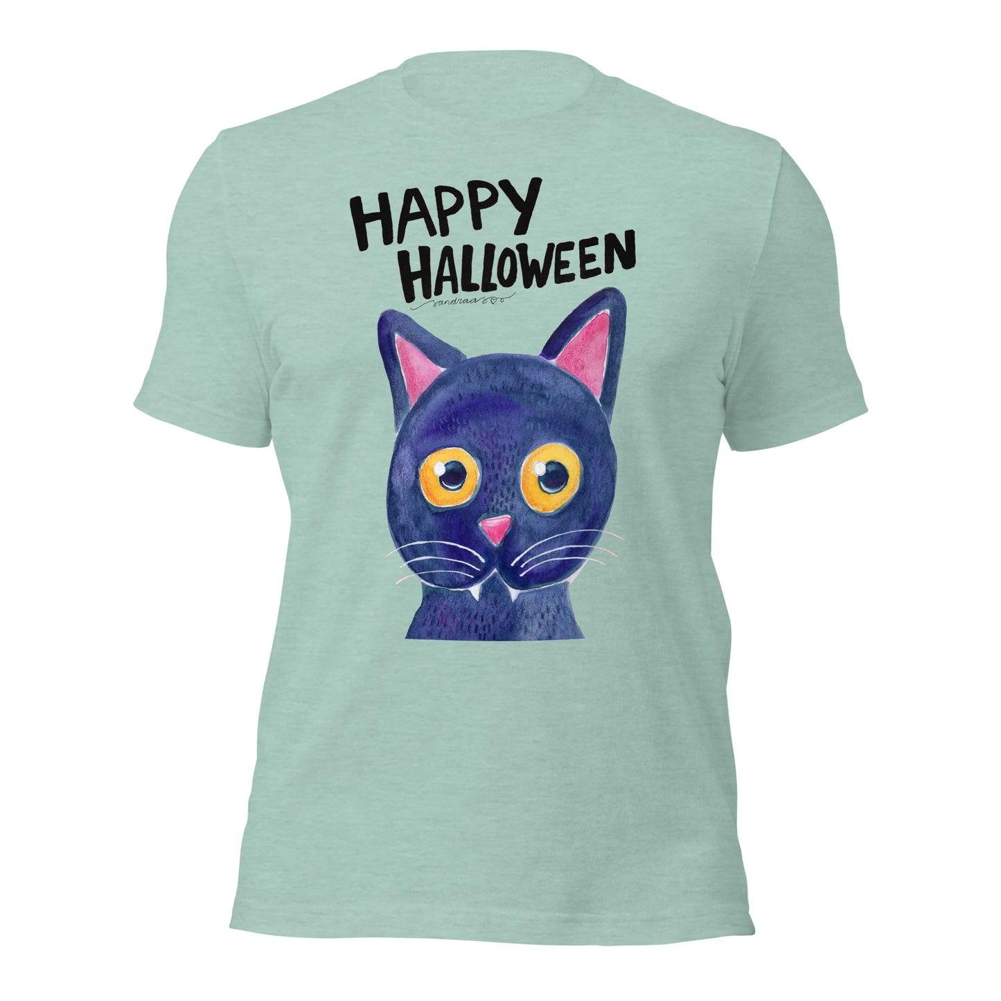 Unisex t-shirt - Happy Halloween - Black Cat