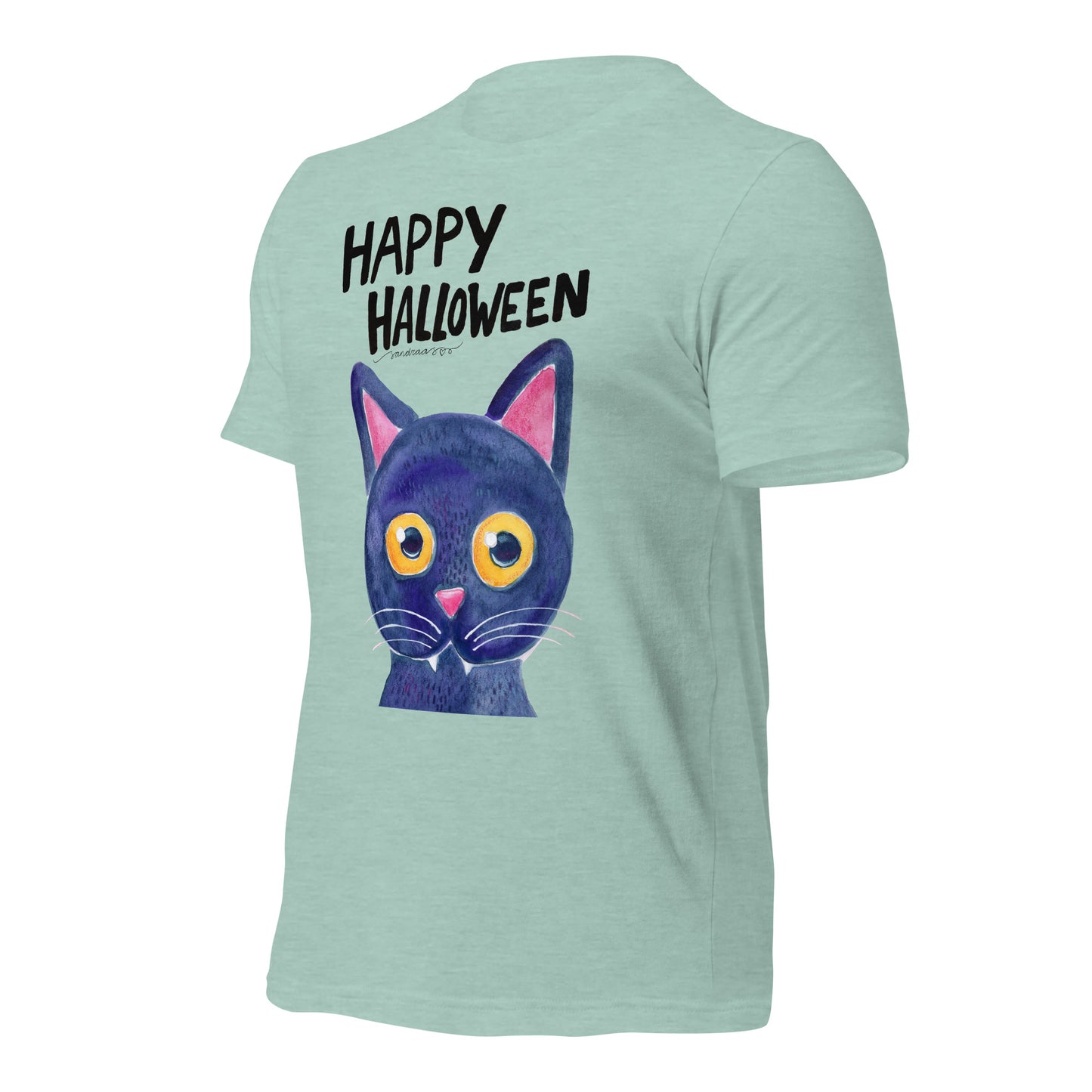 Unisex t-shirt - Happy Halloween - Black Cat