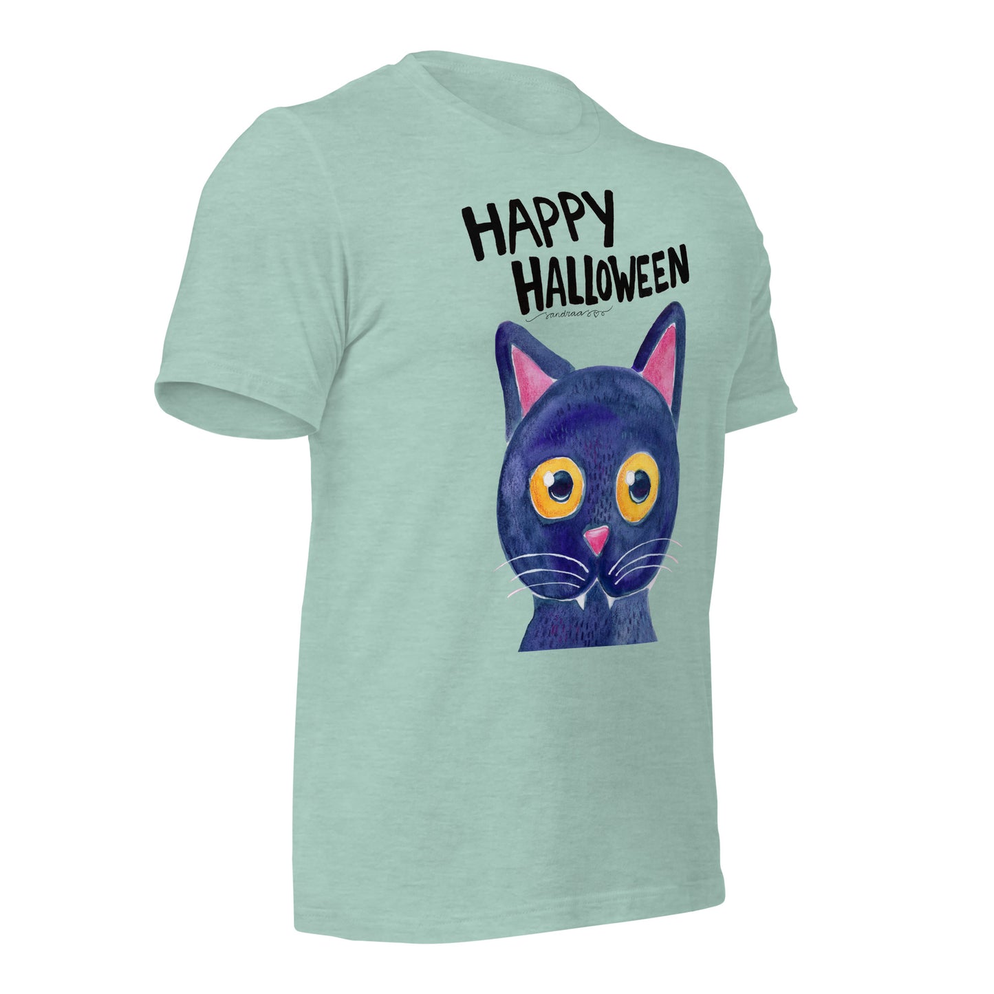 Unisex t-shirt - Happy Halloween - Black Cat