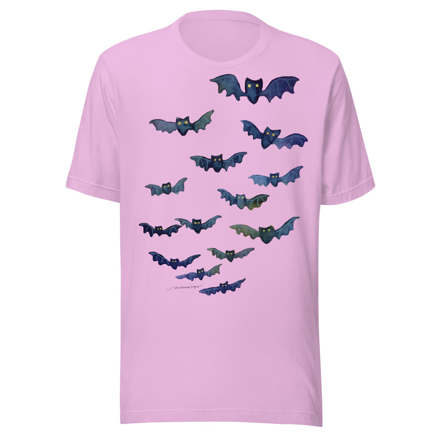 Halloween Bats Women’s T-Shirt • Watercolor Bat Illustration Tee • Spooky Cute Fall Shirt - SANDRAAS