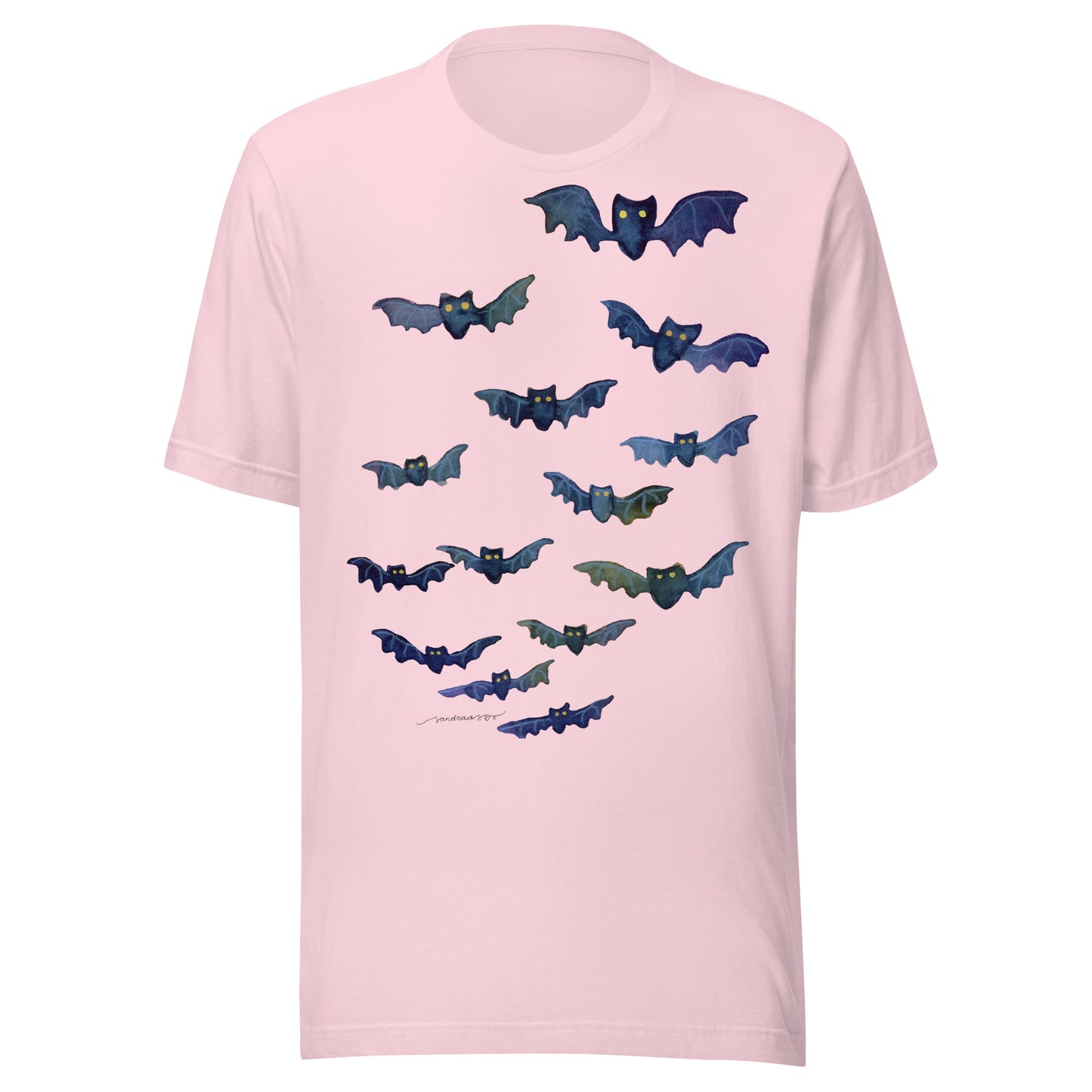 Halloween Bats Women’s T-Shirt • Watercolor Bat Illustration Tee • Spooky Cute Fall Shirt - SANDRAAS