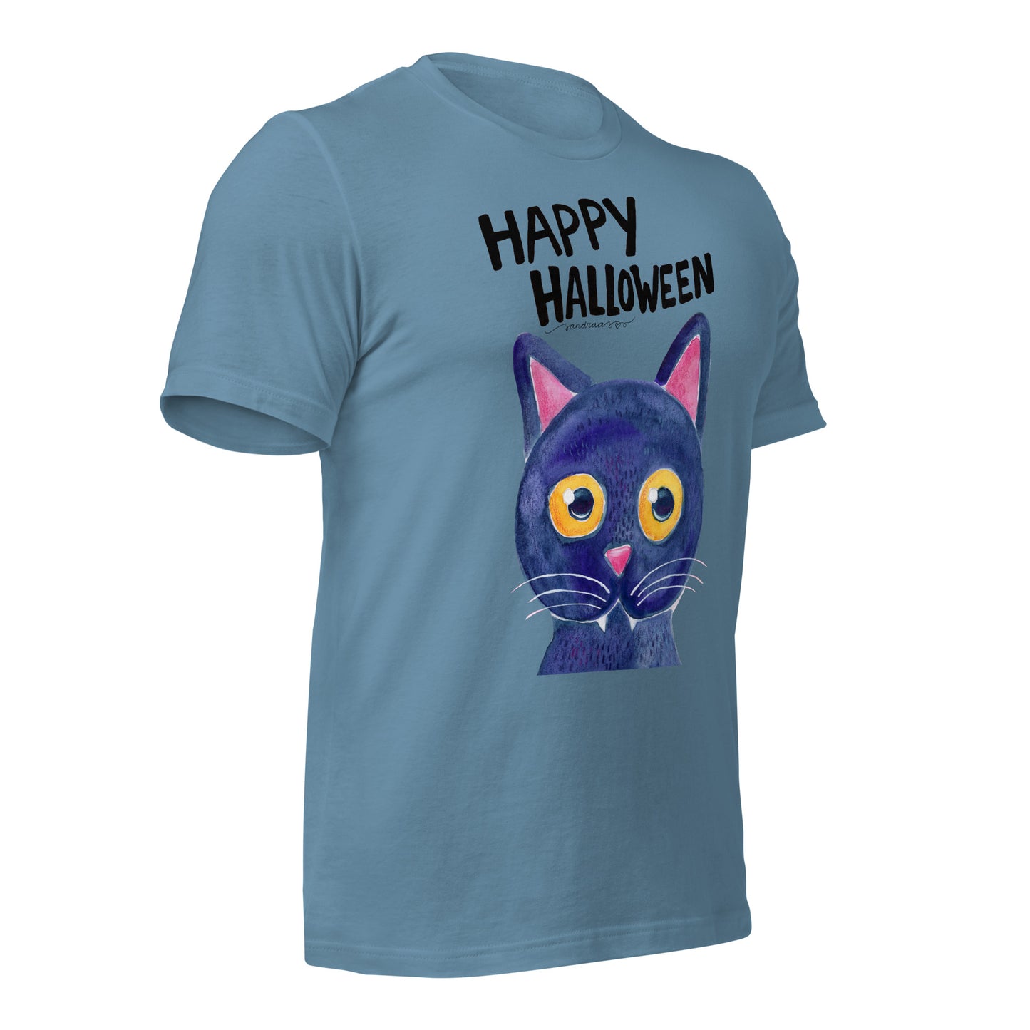 Unisex t-shirt - Happy Halloween - Black Cat