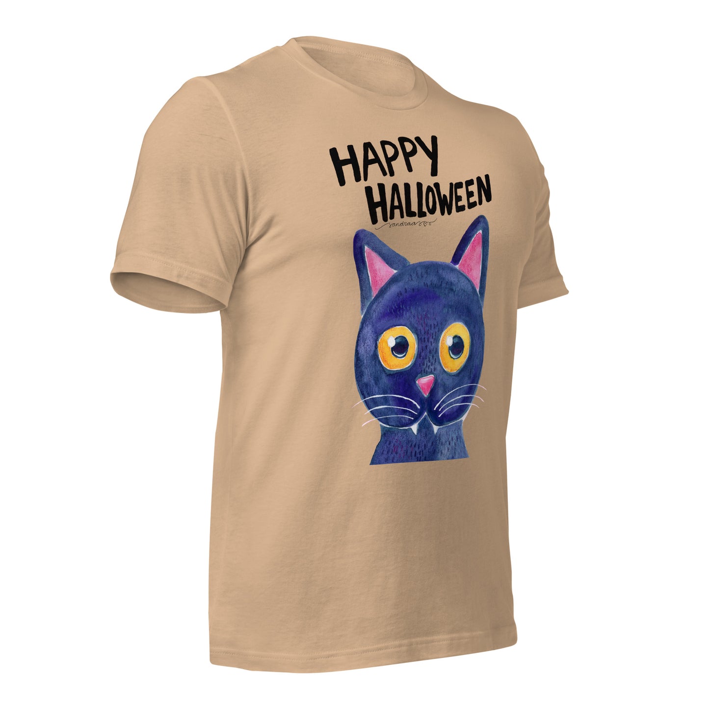 Unisex t-shirt - Happy Halloween - Black Cat