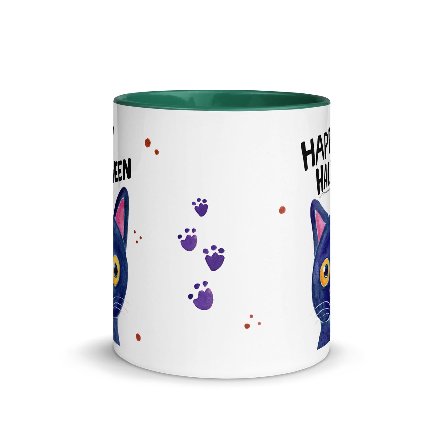 Mug with Color Inside - Happy Halloween - Black Cat